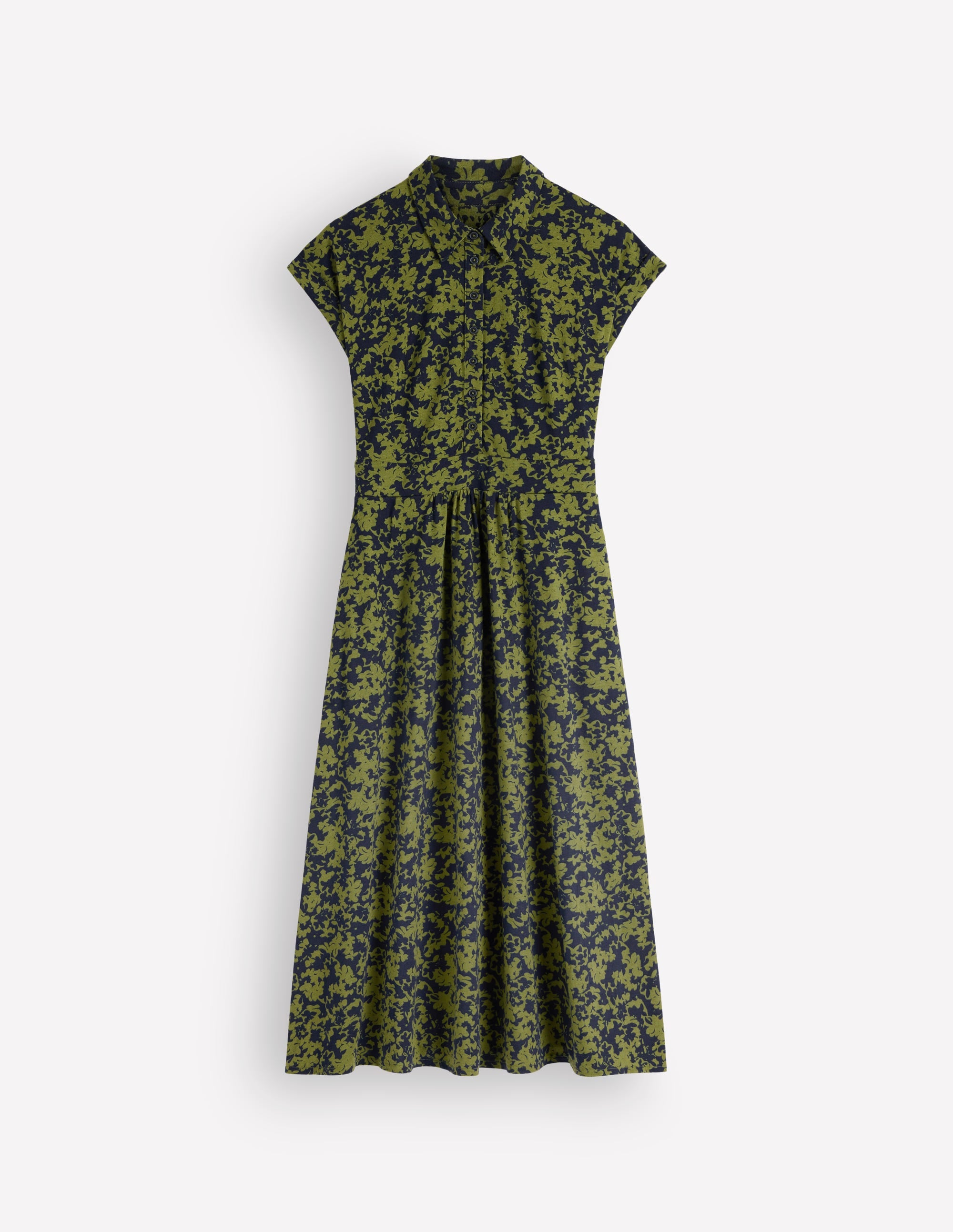 Robe-chemise Fae en jersey-Vert Brunswick, motif Sprayed Leaf - Image 6