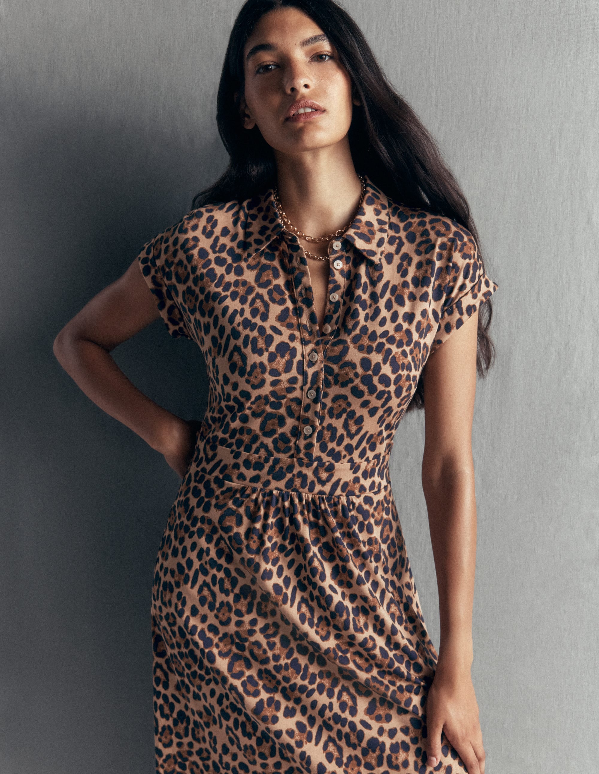 Robe-chemise Fae en jersey-Multi, motif Brushed Animal - Image 2