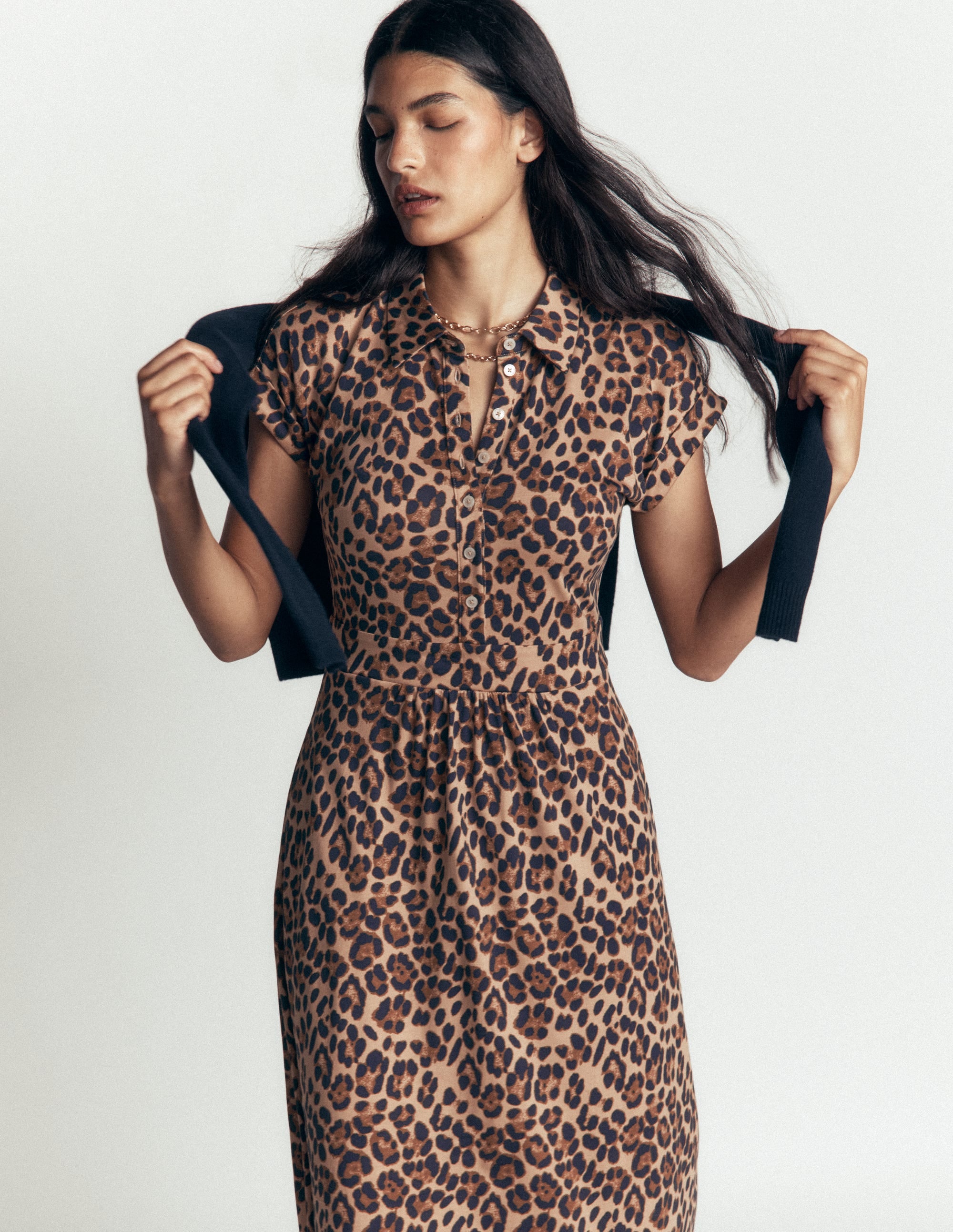 Robe-chemise Fae en jersey-Multi, motif Brushed Animal - Image 3