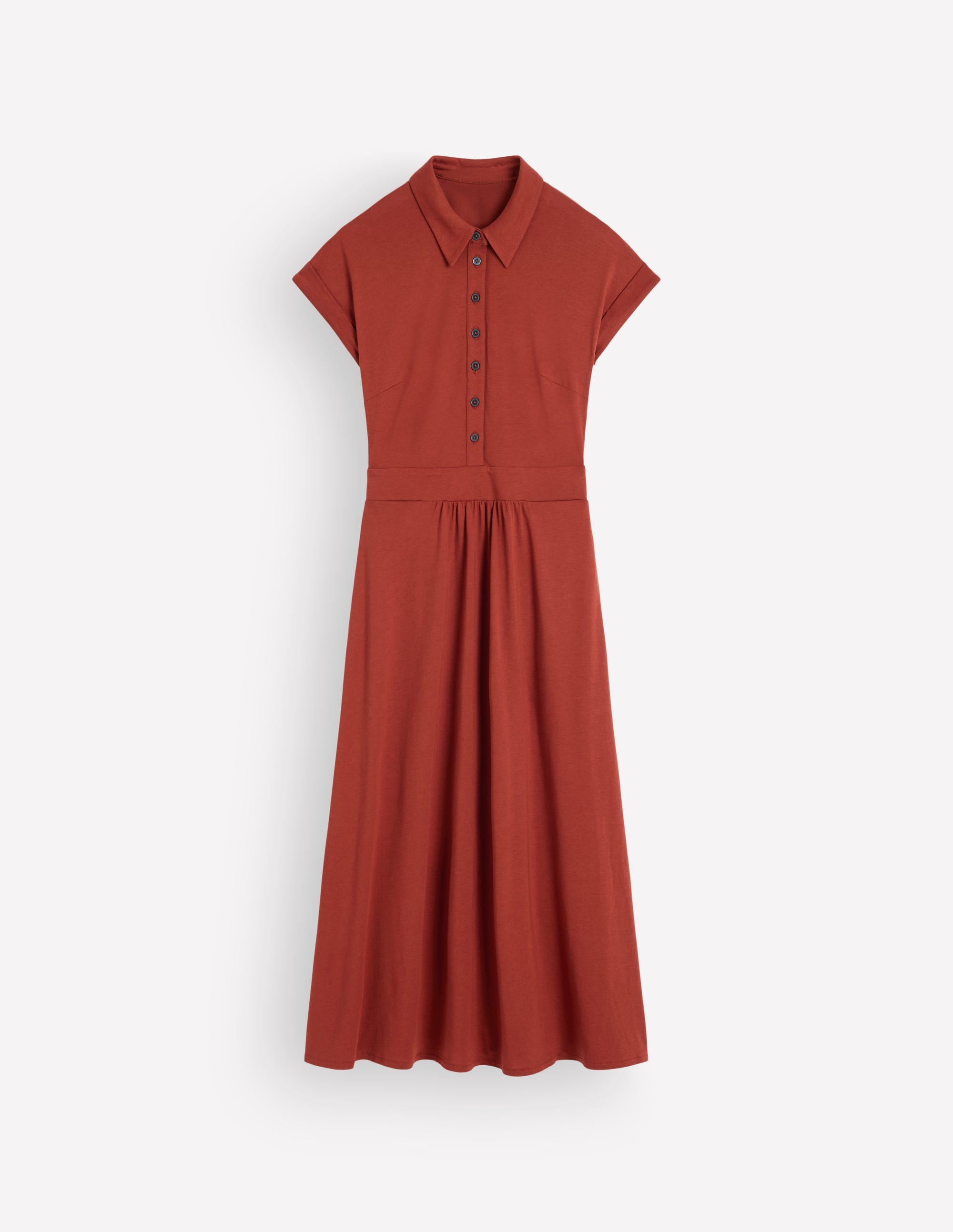 Fae Jersey-Hemdblusenkleid-Braun-Orange - Image 6