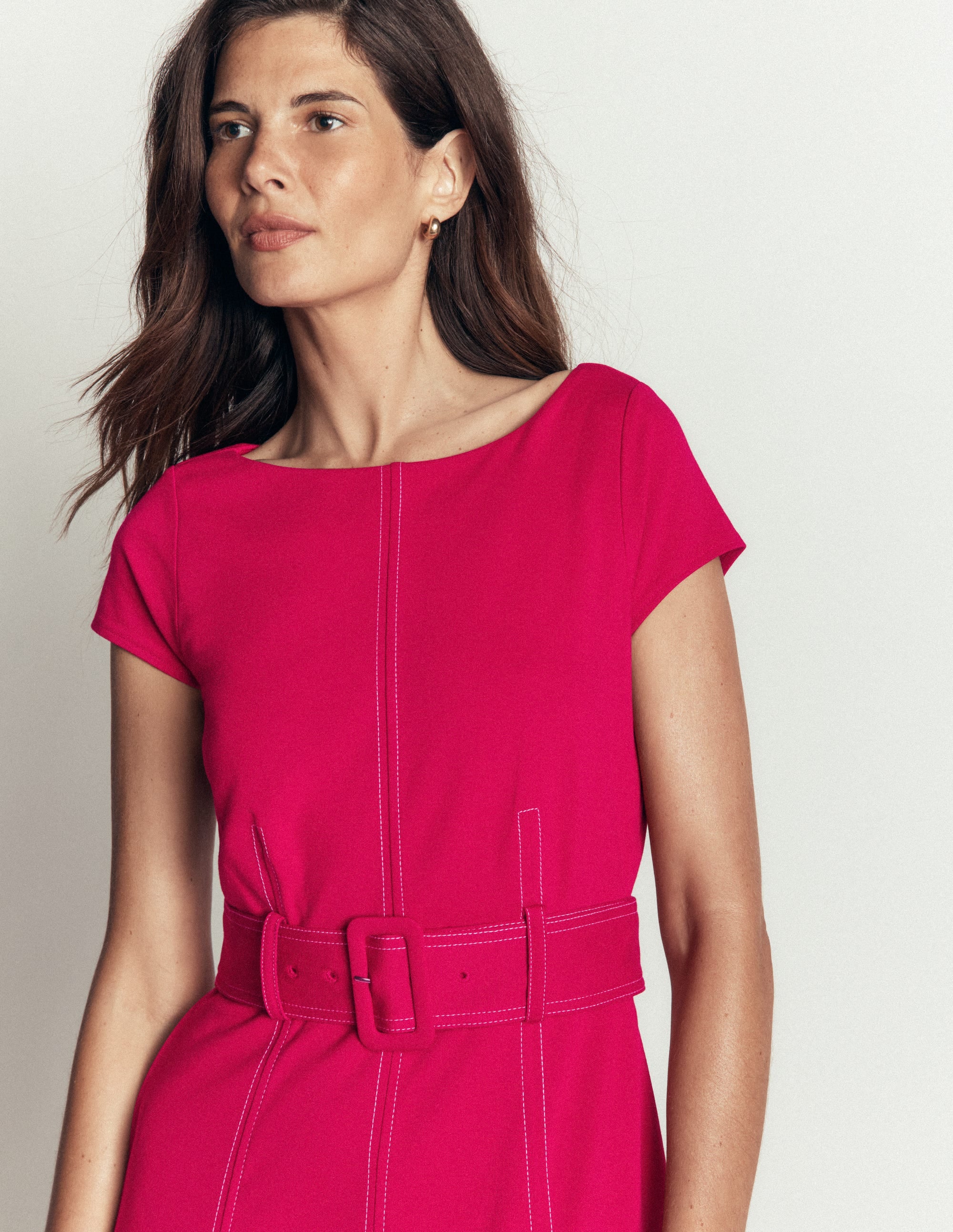 Annet Ponte-Midikleid mit Gürtel-Granatapfel - Image 2