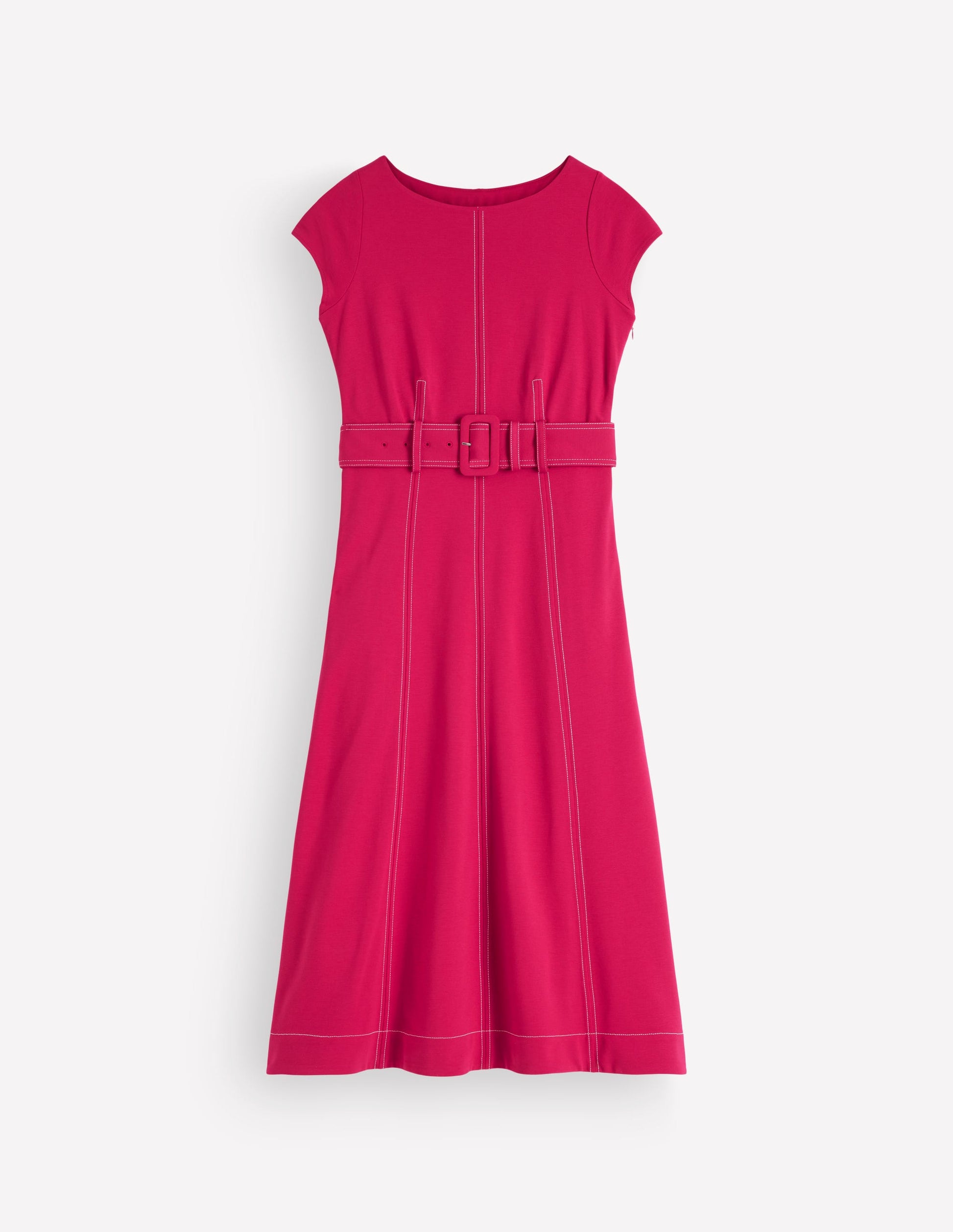 Annet Ponte-Midikleid mit Gürtel-Granatapfel-5