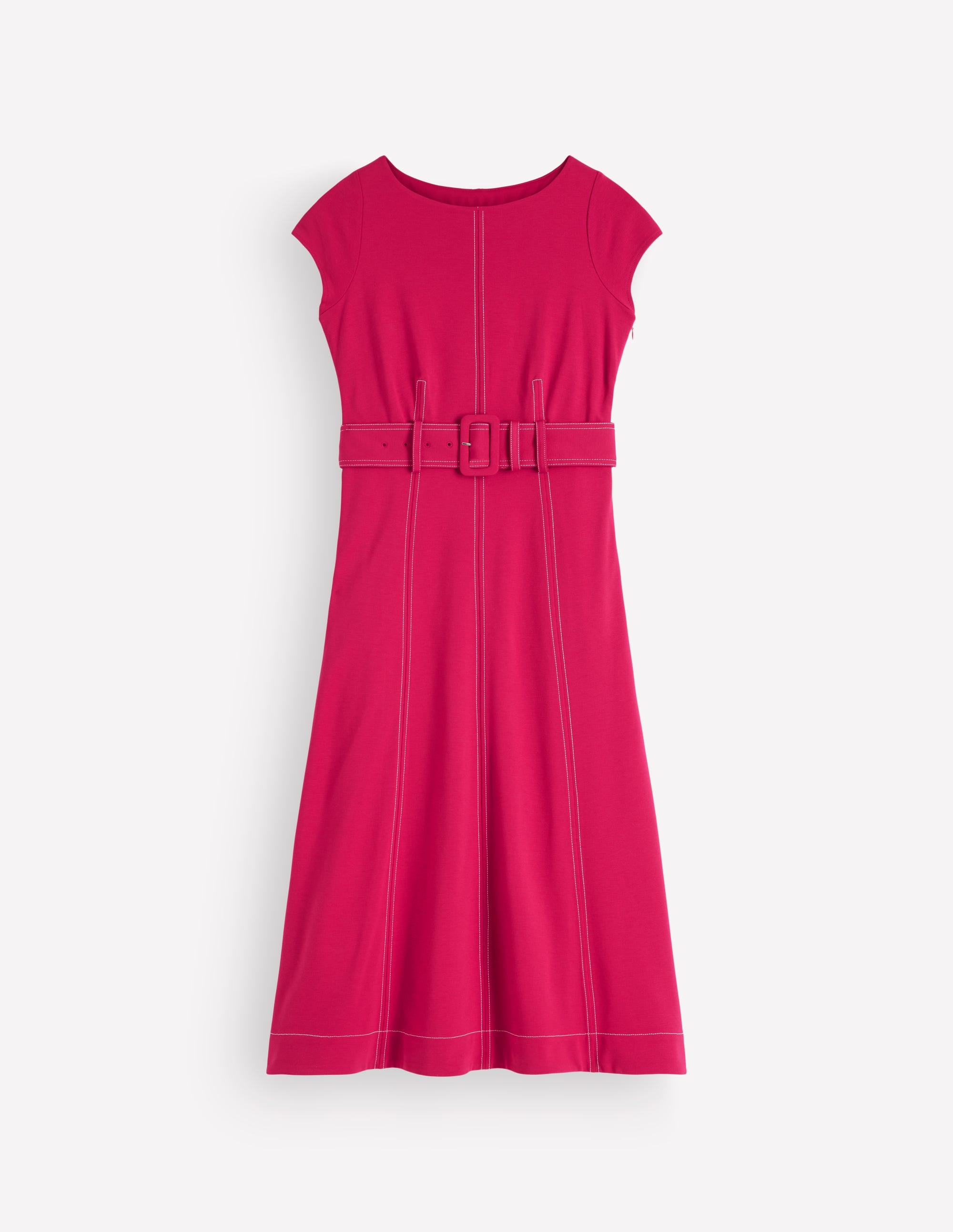 Annet Ponte-Midikleid mit Gürtel-Granatapfel - Image 5