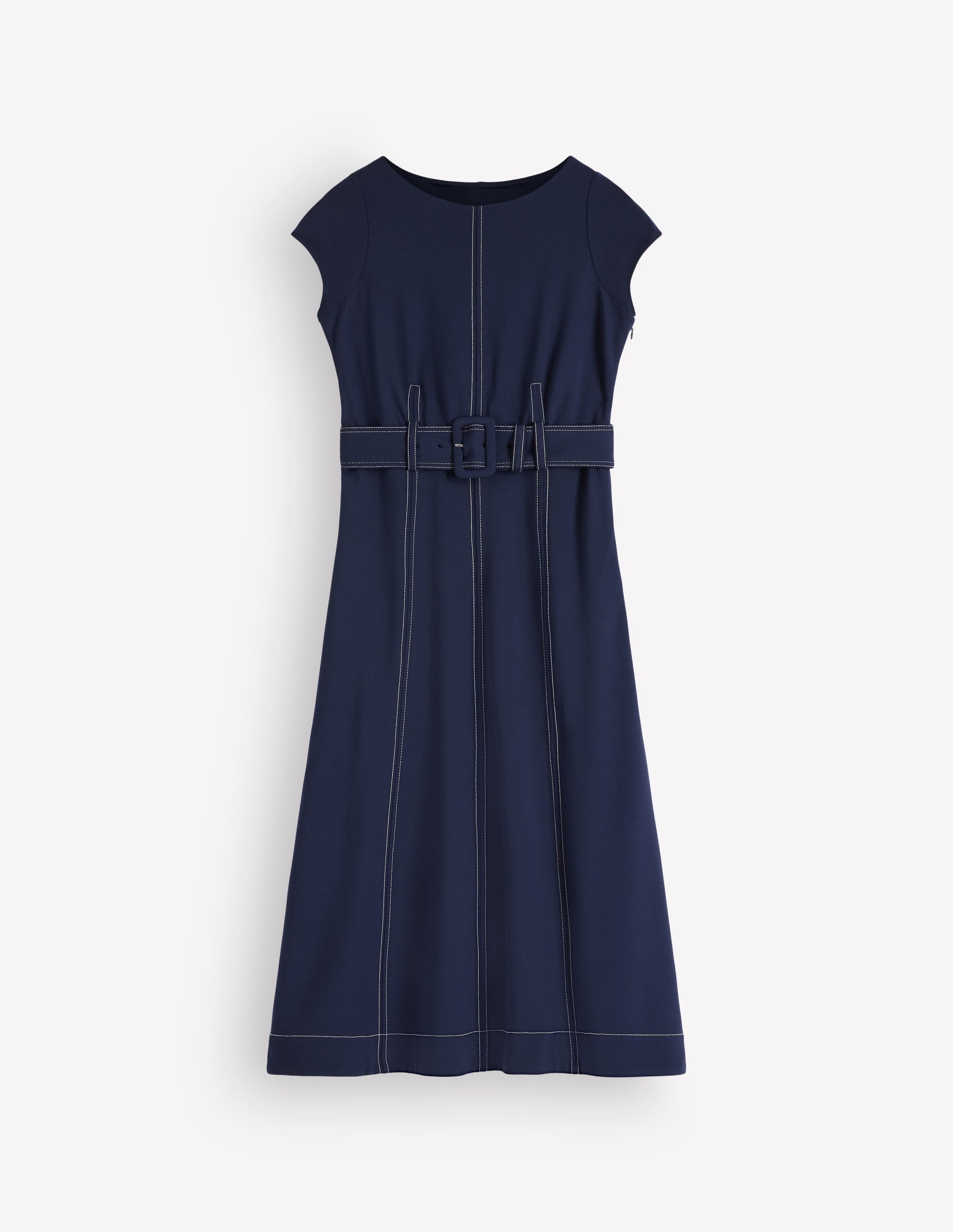 Annet Ponte-Midikleid mit Gürtel-Marineblau - Image 6