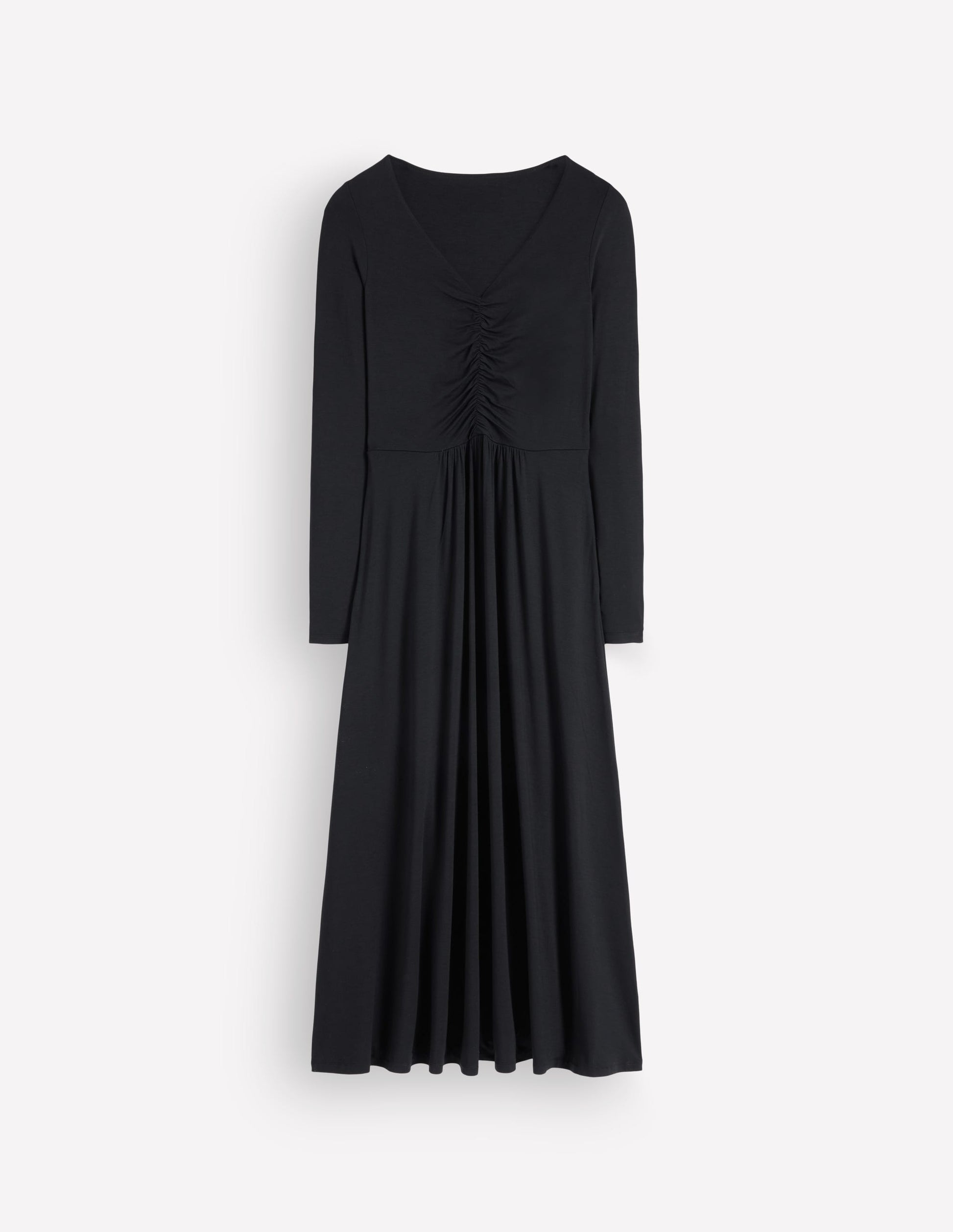 Jasmin Gerafftes Jerseykleid-Schwarz-5