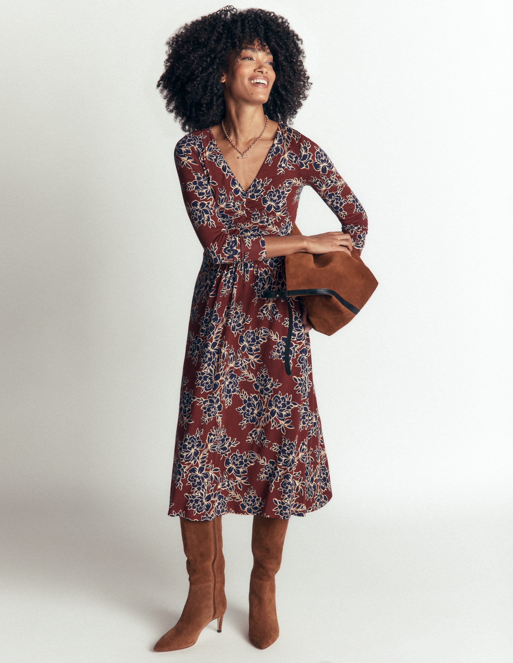 Jasmine Ruched Jersey Dress