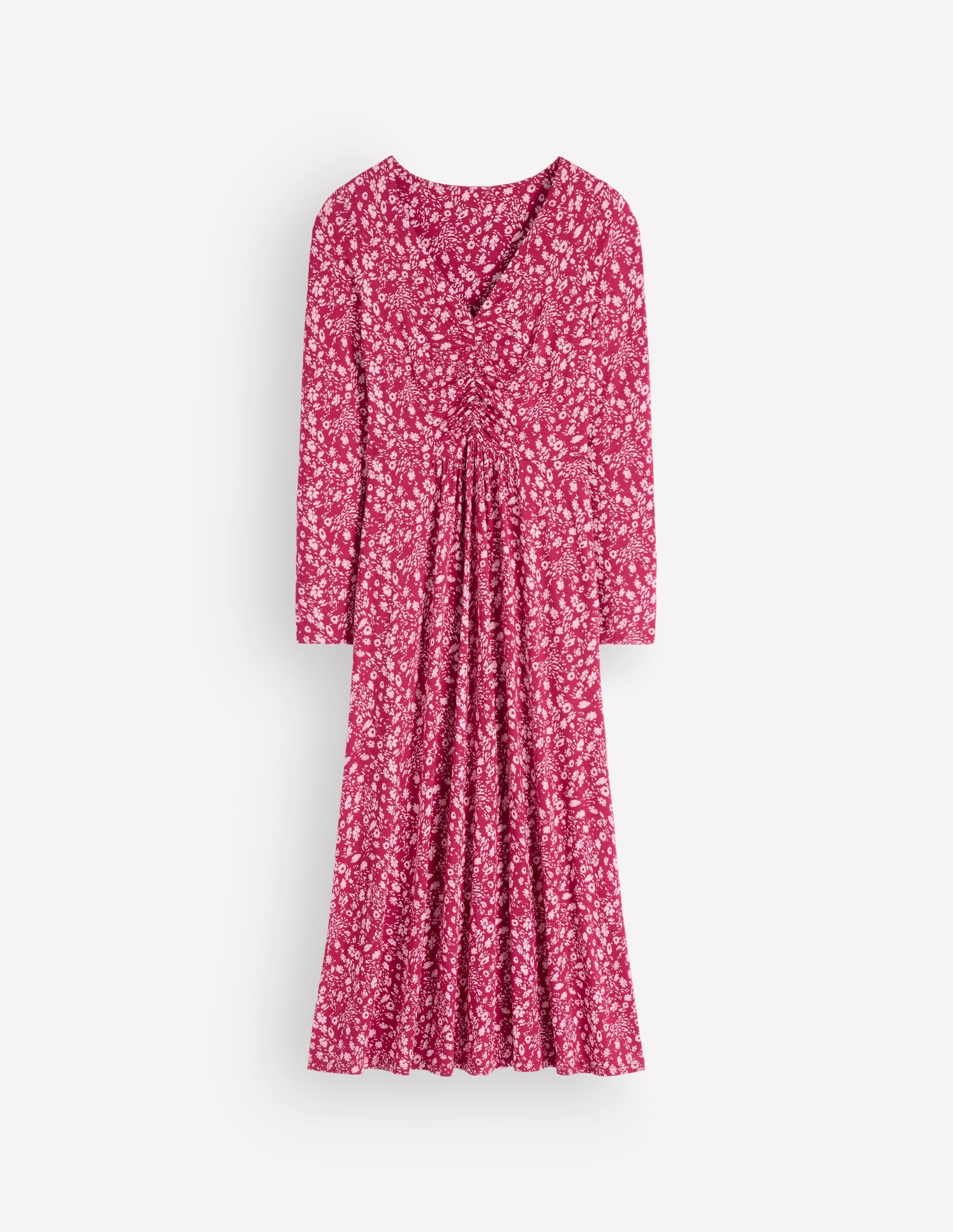 Jasmin Gerafftes Jerseykleid-Süßkirsche, Streublumen - Image 7