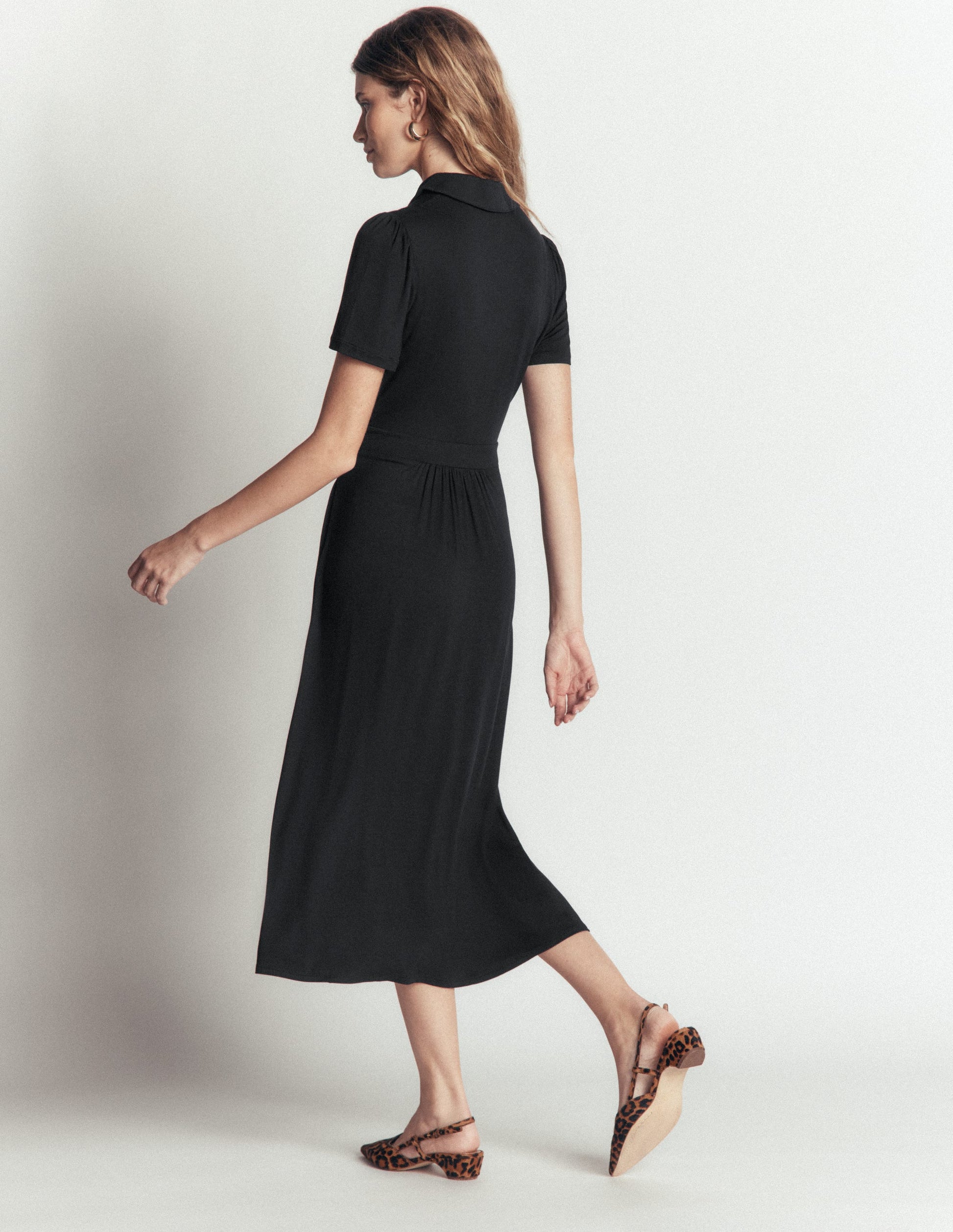 Heidi Midi-Teekleid aus Jersey-Schwarz-3