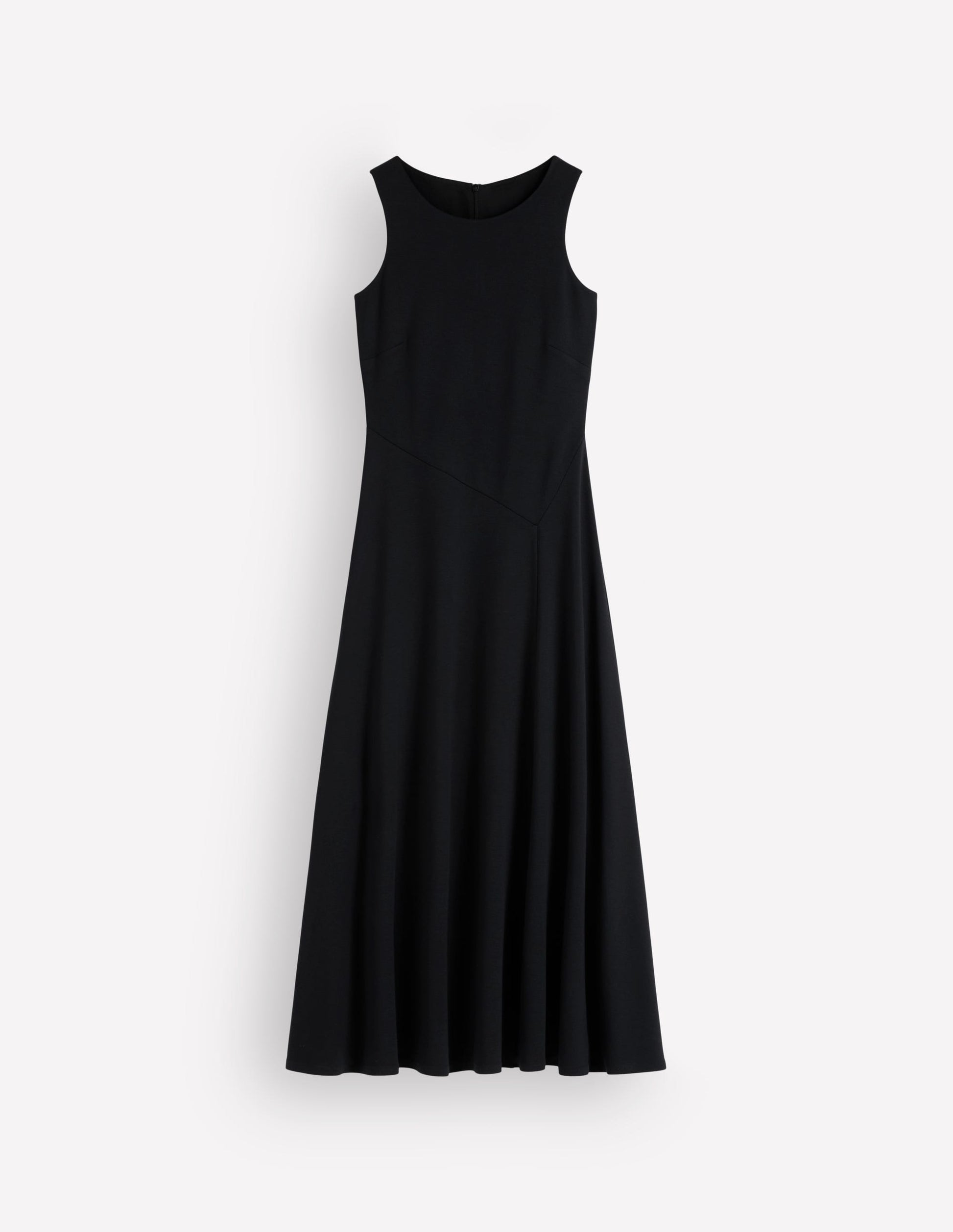 Robe midi asymétrique en point de Rome-Noir-6