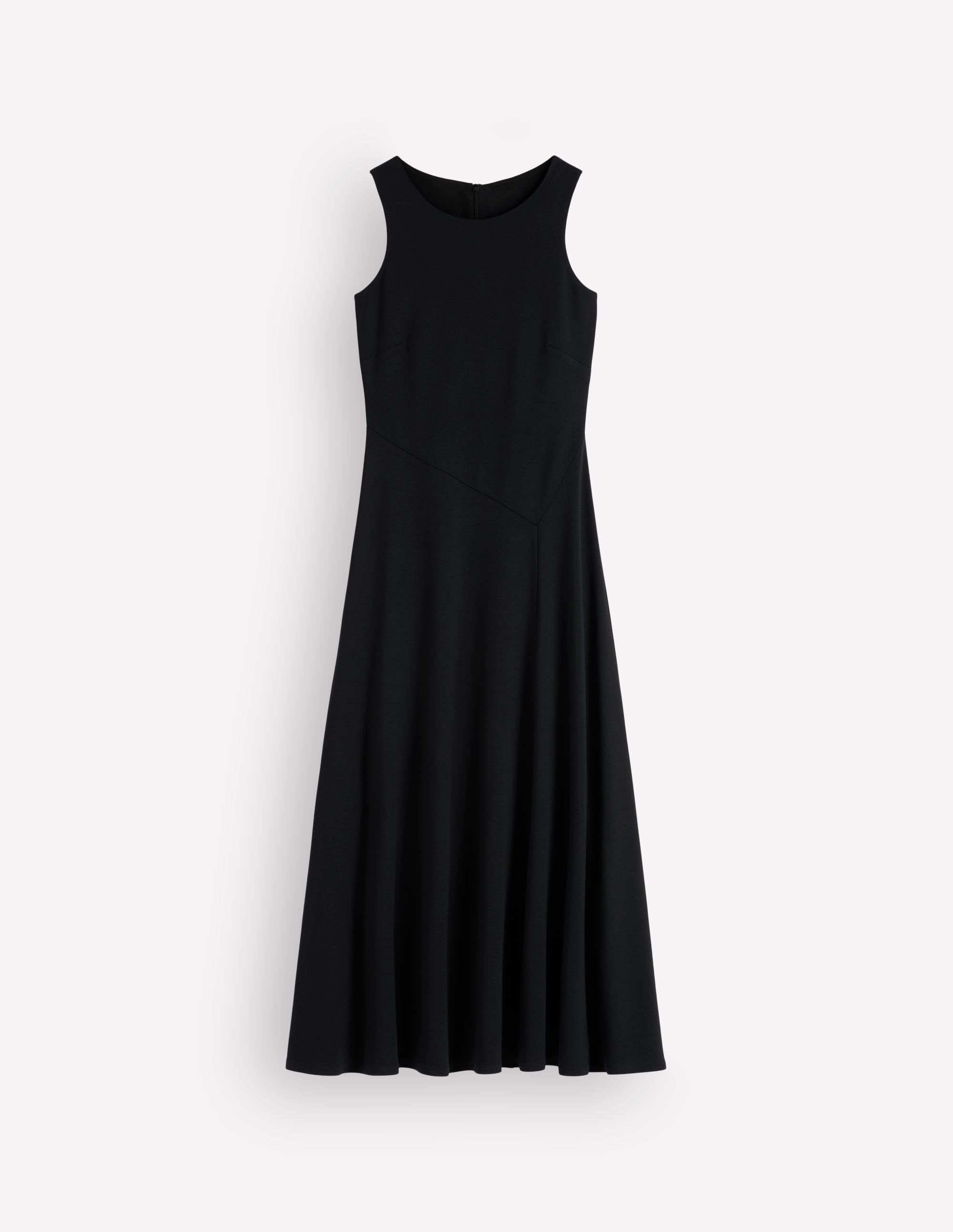Robe midi asymétrique en point de Rome-Noir - Image 6