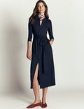 Honor Säulen-Midikleid aus Jersey-Marineblau