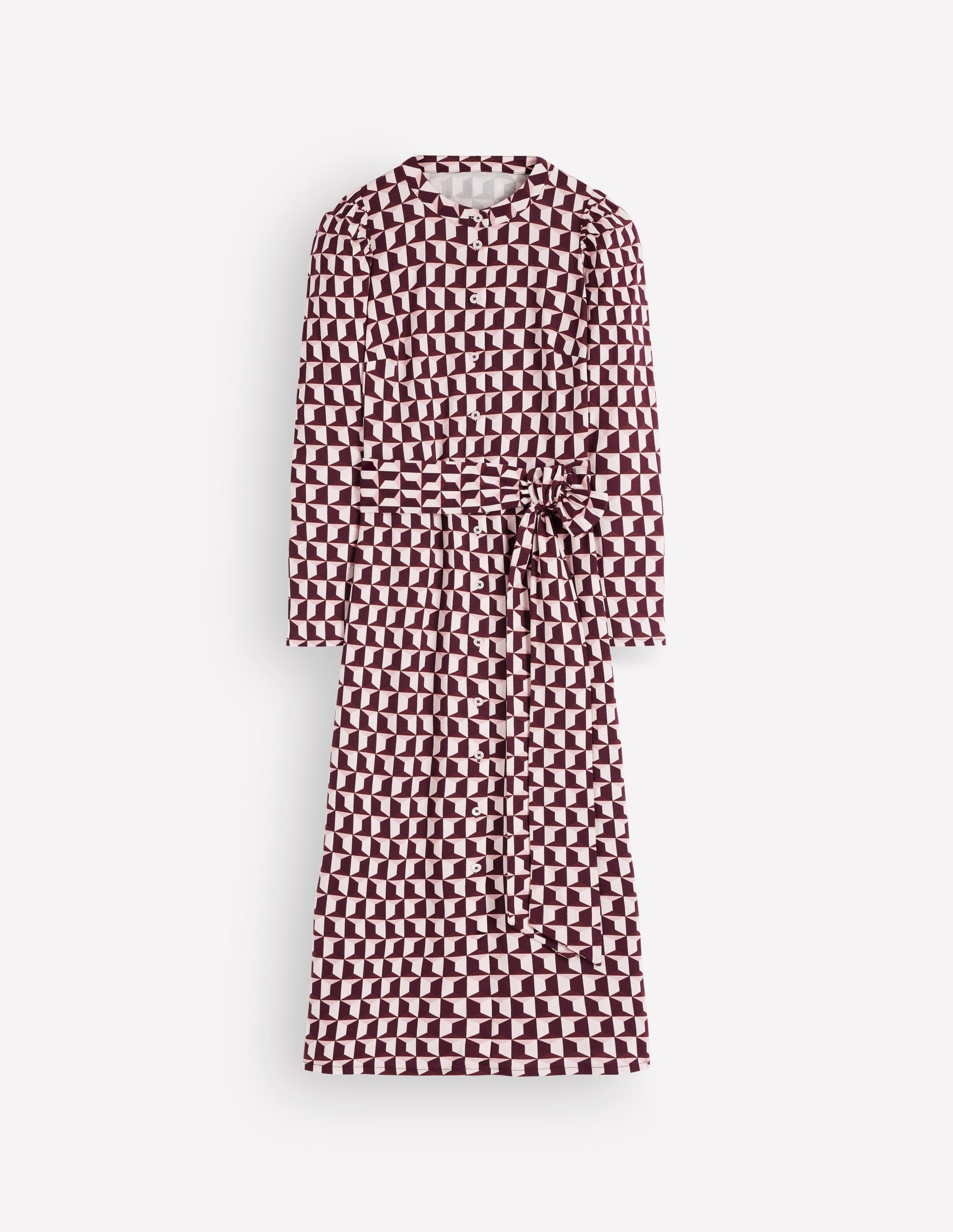 Honor Säulen-Midikleid aus Jersey-Dunkler Blauregen, Geo-Blockmuster-7