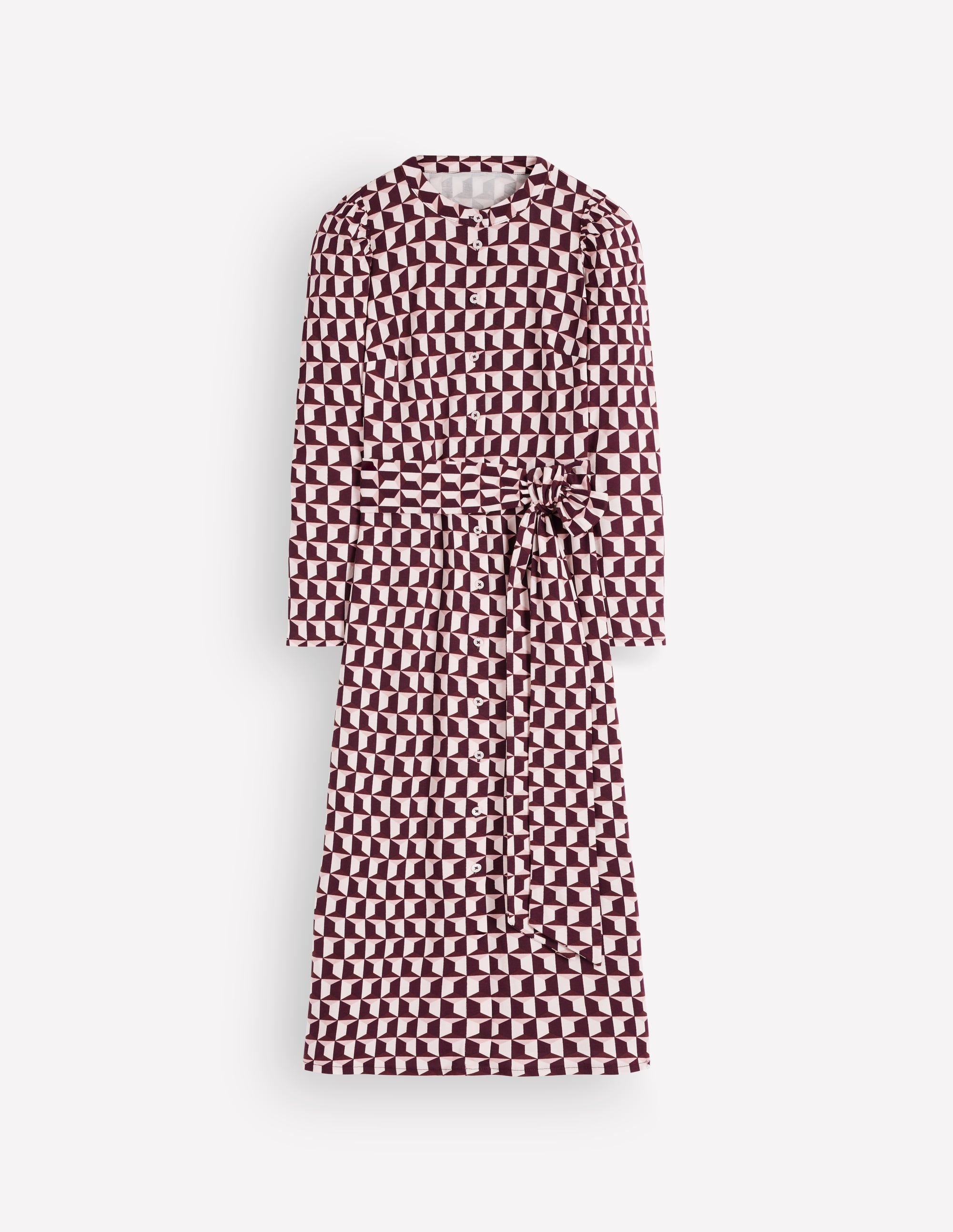 Honor Säulen-Midikleid aus Jersey-Dunkler Blauregen, Geo-Blockmuster - Image 7