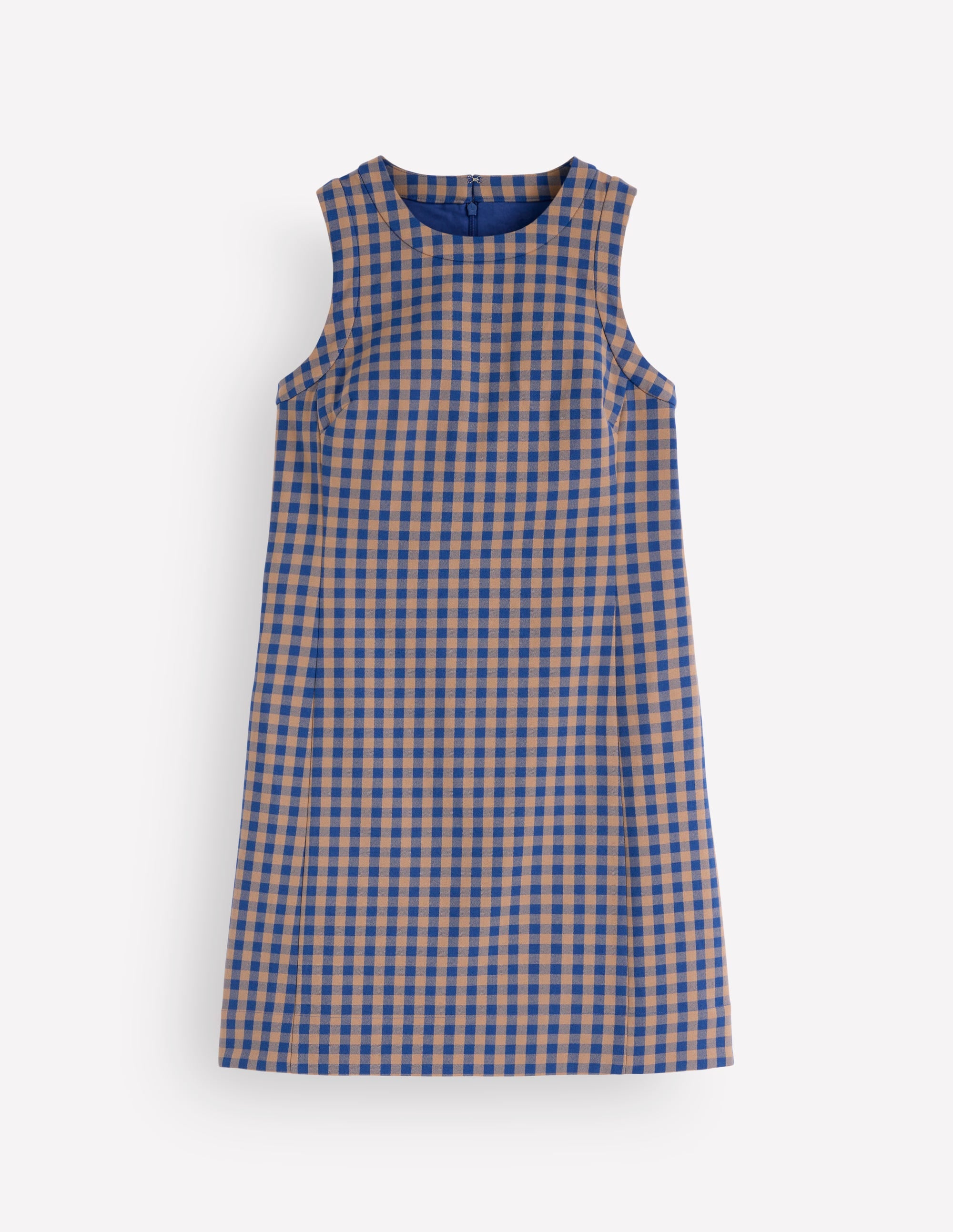 Lou Check Shift Dress-Camel, Blue Gingham - Image 6