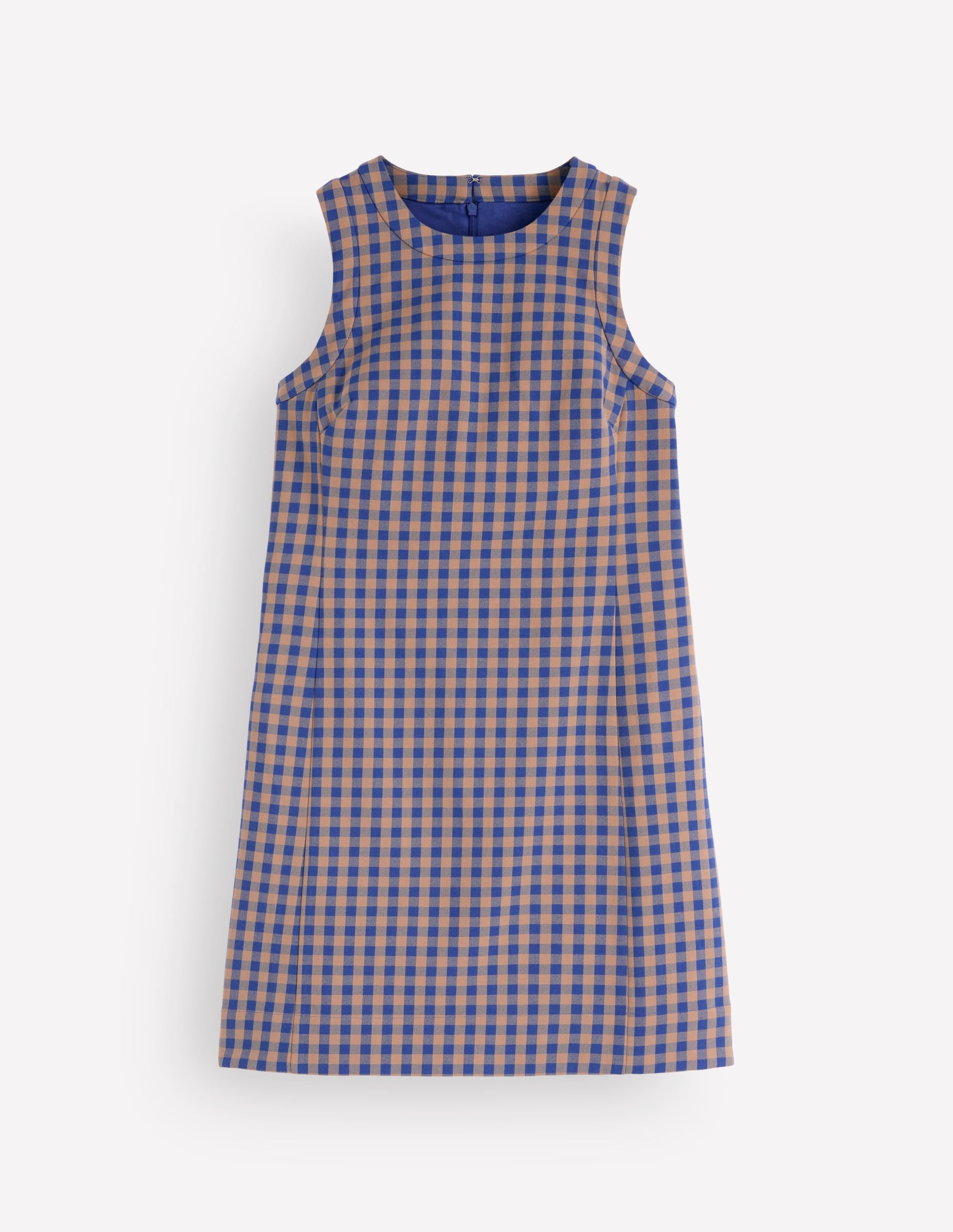 Robe droite Lou à carreaux-Vichy camel, bleu - Image 7