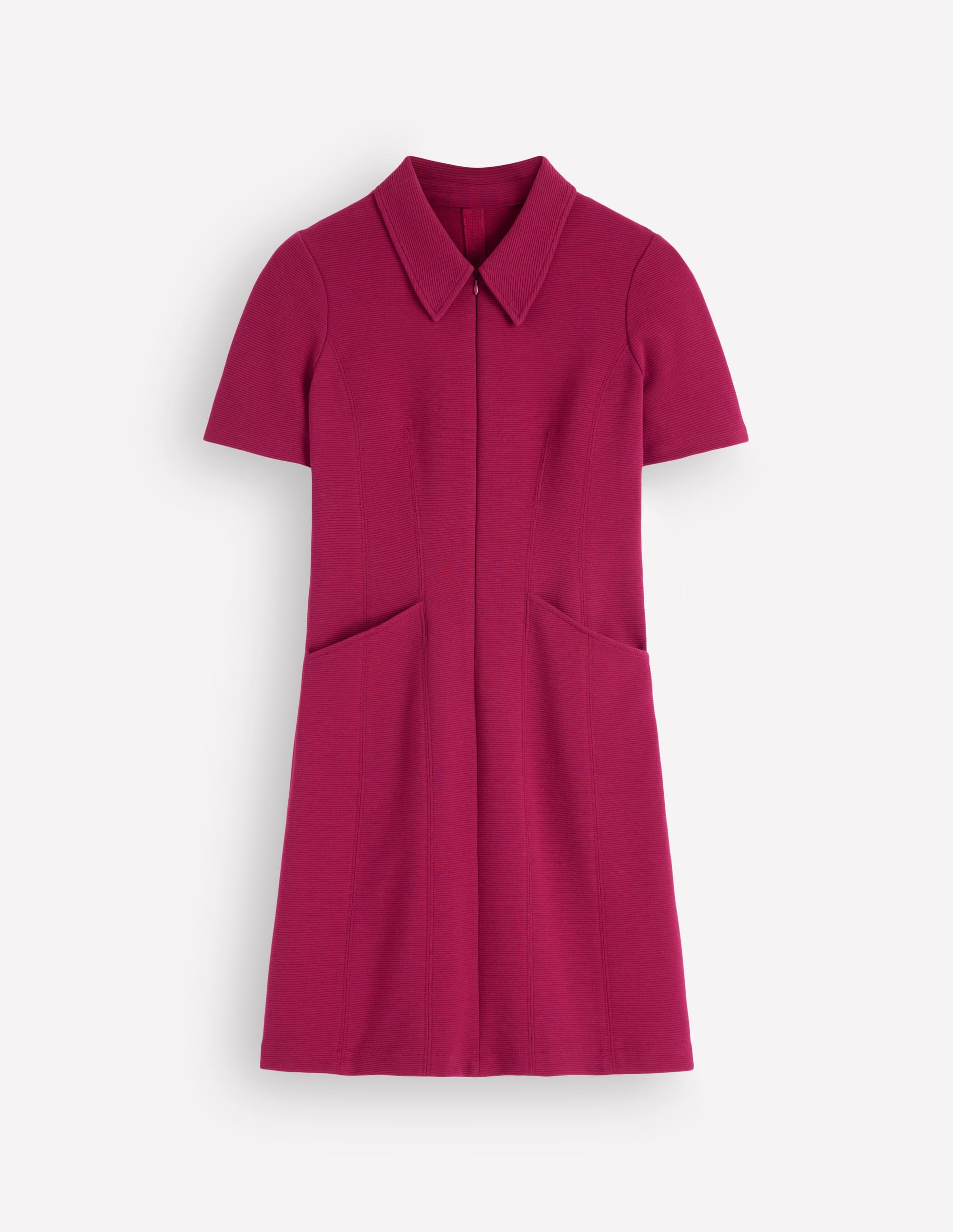 Robe Nia zippée à manches courtes-Rouge betterave - Image 6