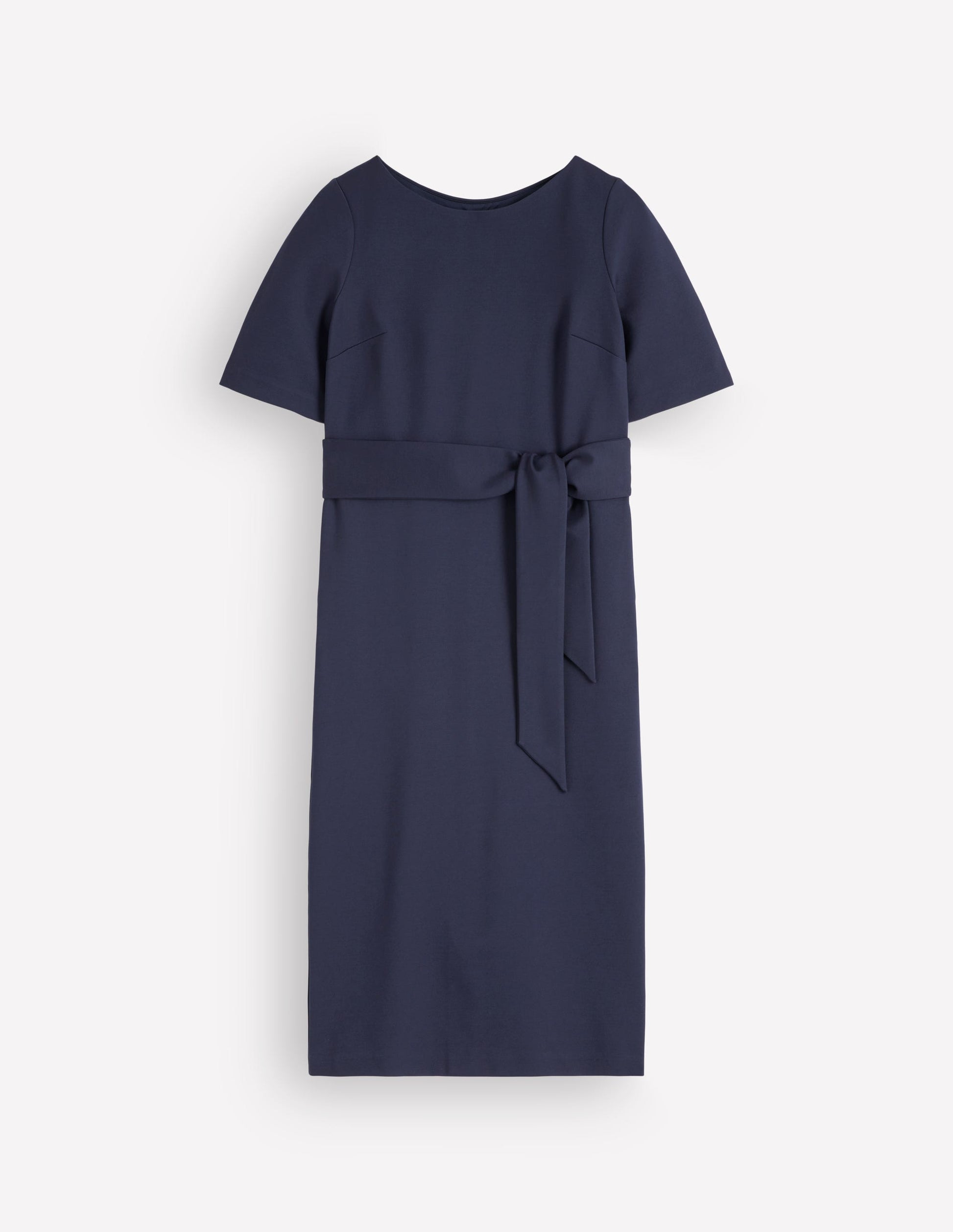 Ponte-Midikleid mit Gürtel-Marineblau-6