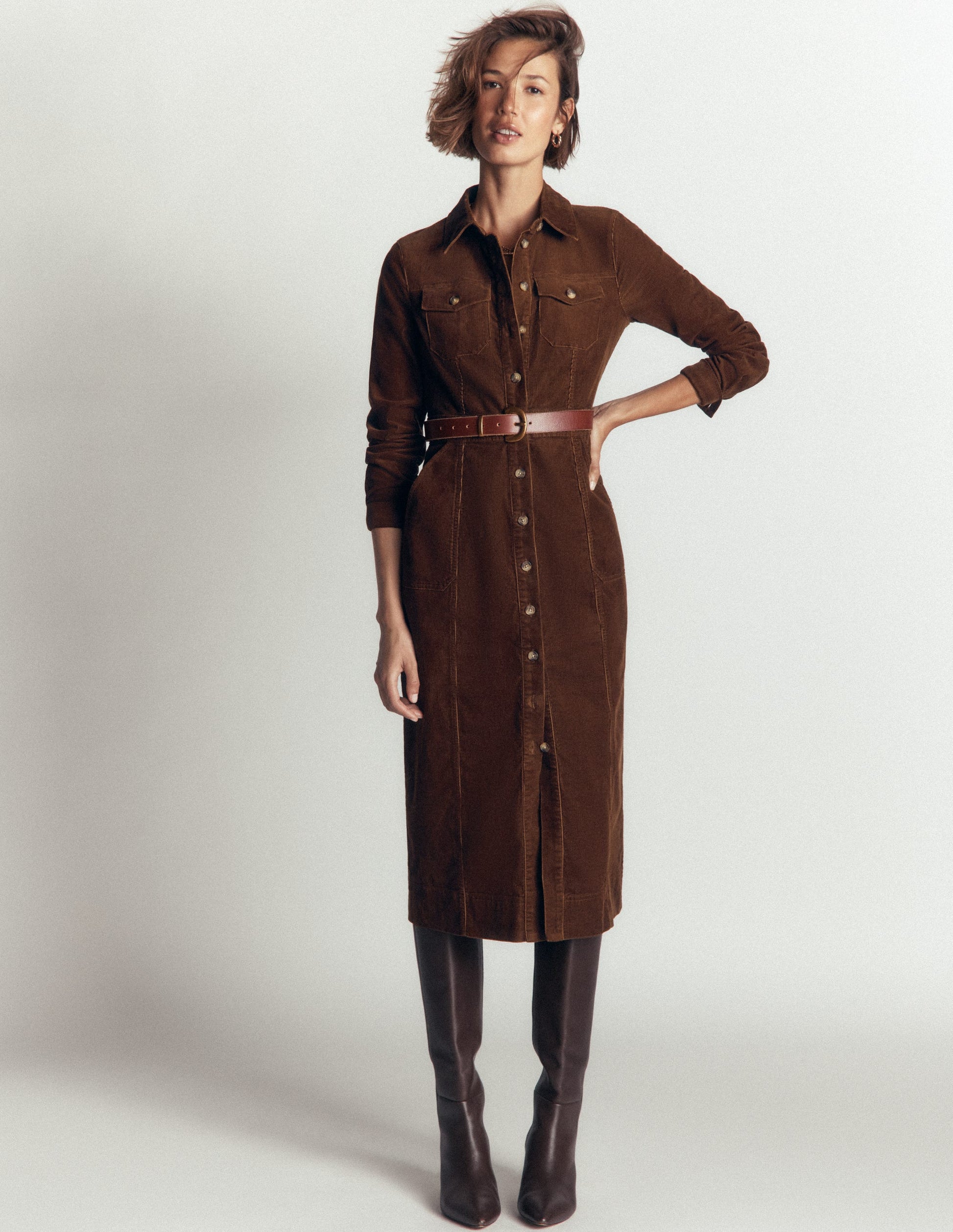 Fleur Cord-Midikleid-Raue Umbra-1