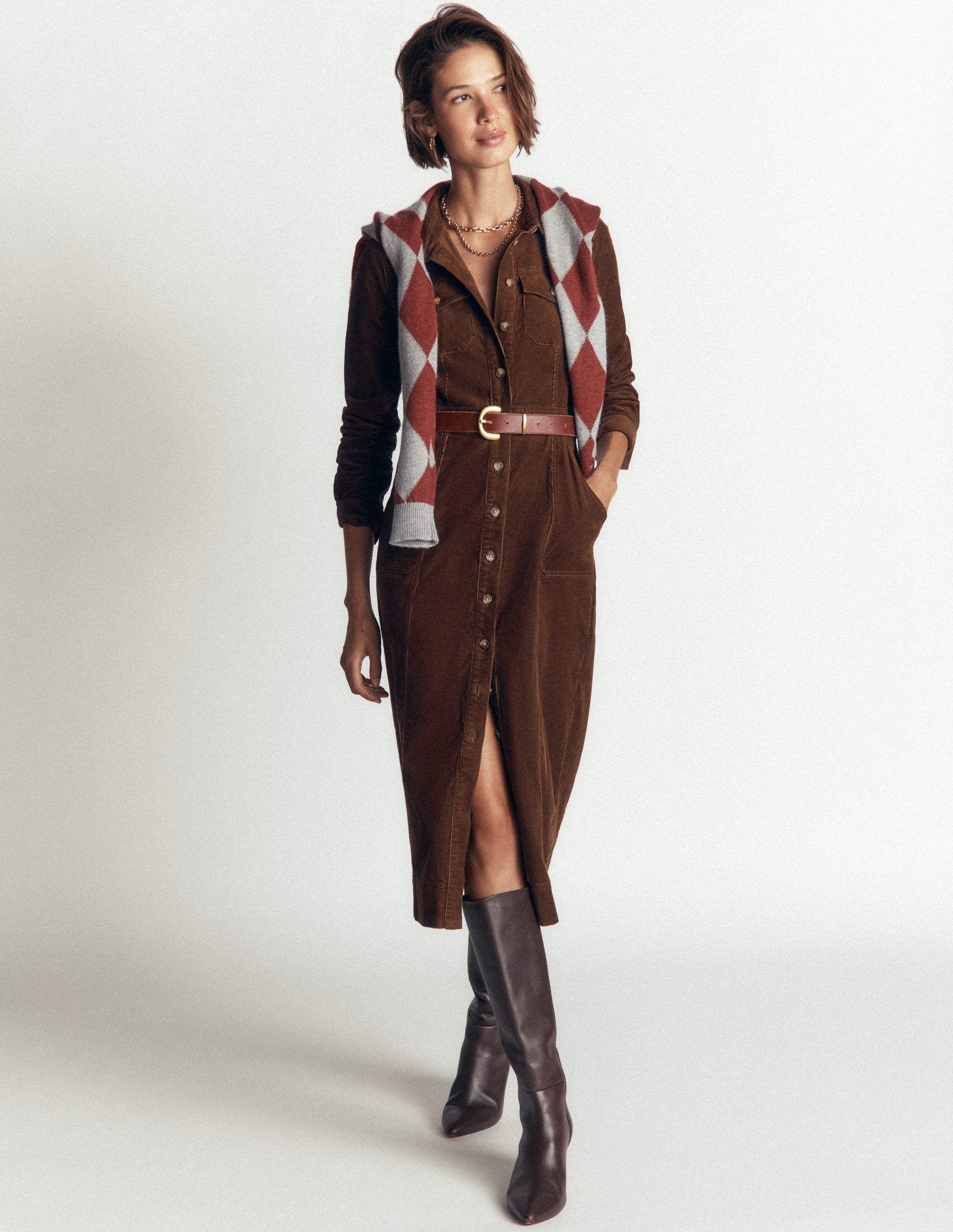 Fleur Cord-Midikleid-Raue Umbra-5