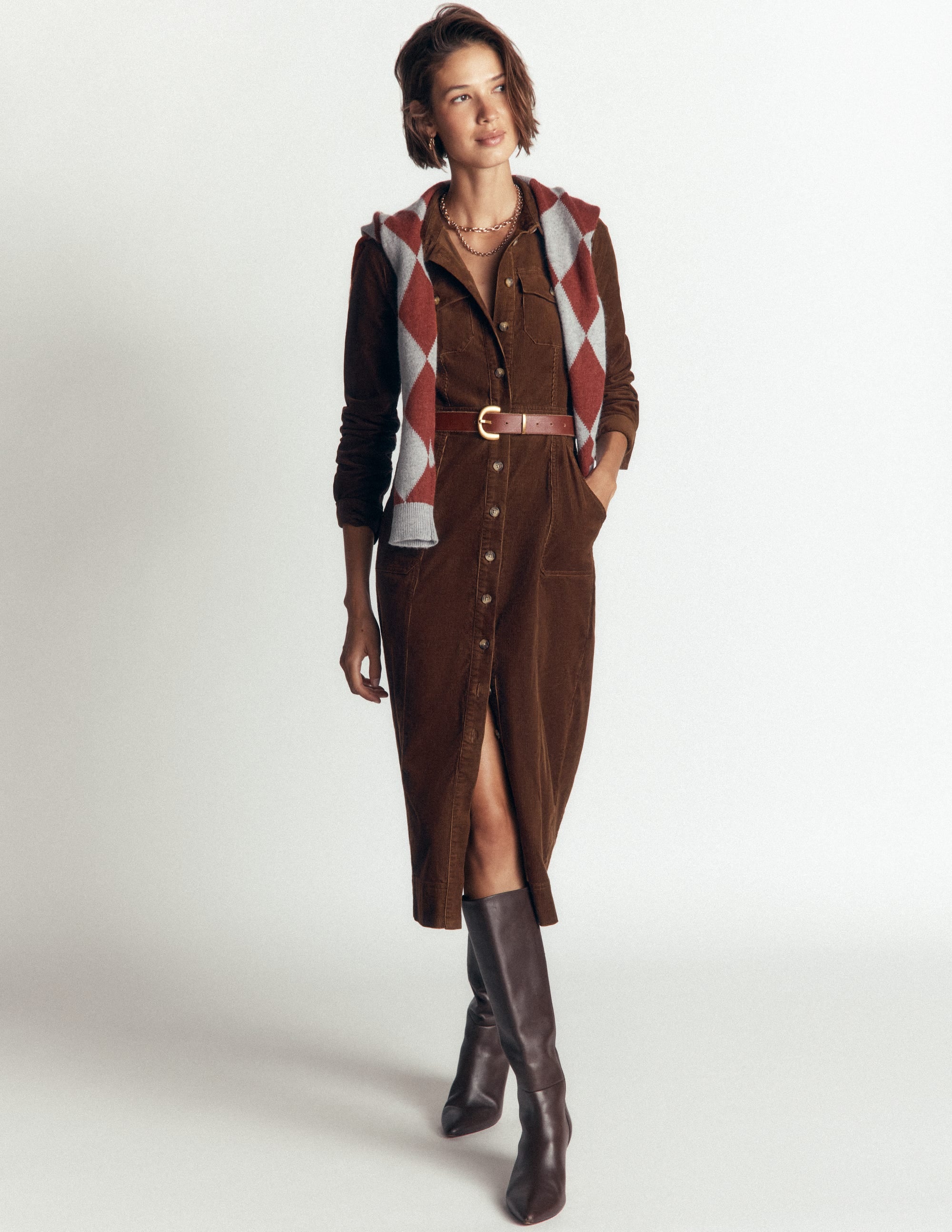 Fleur Cord-Midikleid-Raue Umbra - Image 5