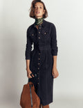 Fleur Cord-Midikleid-Marineblau