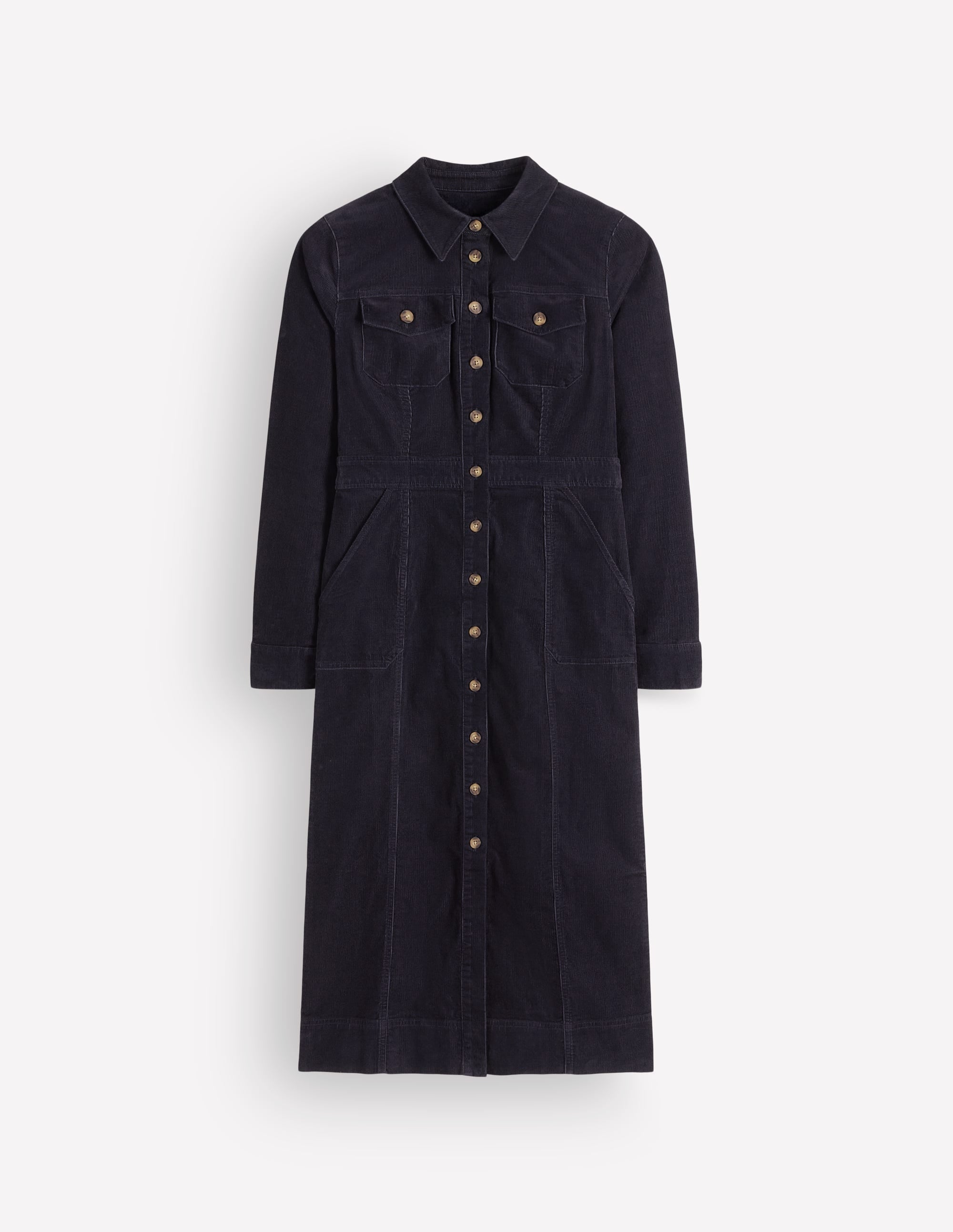Fleur Cord-Midikleid-Marineblau - Image 5