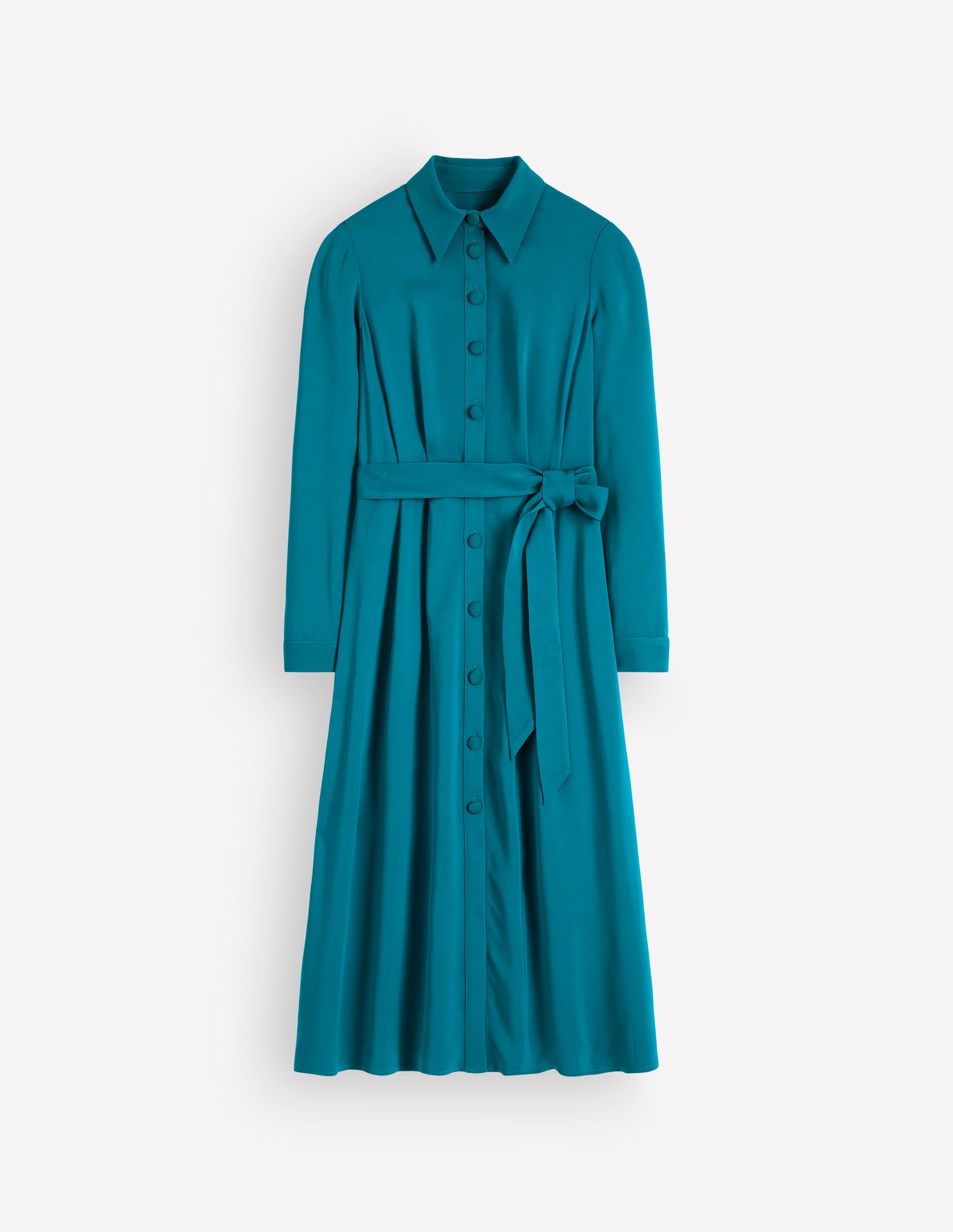 Kate Plissiertes Hemdblusenkleid-Meeresgrün - Image 8