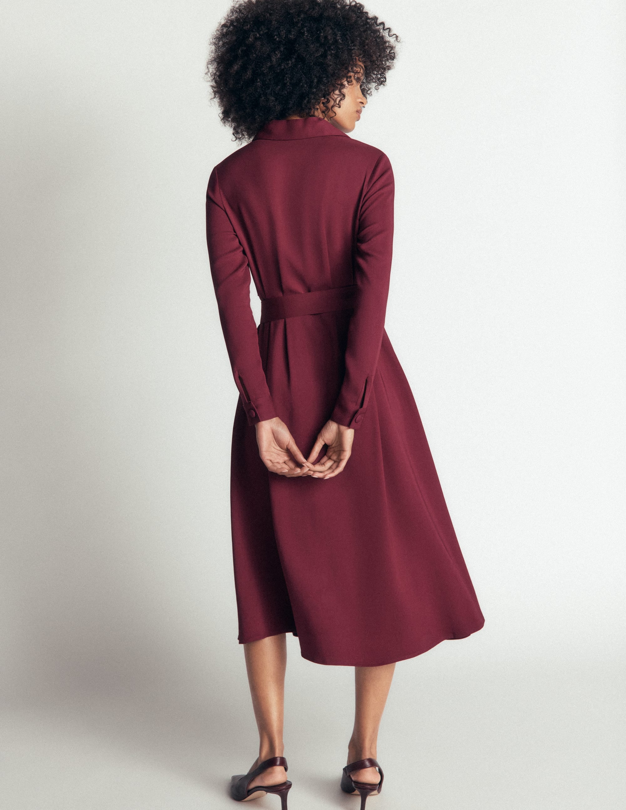 Kate Plissiertes Hemdblusenkleid-Dunkelviolett - Image 3