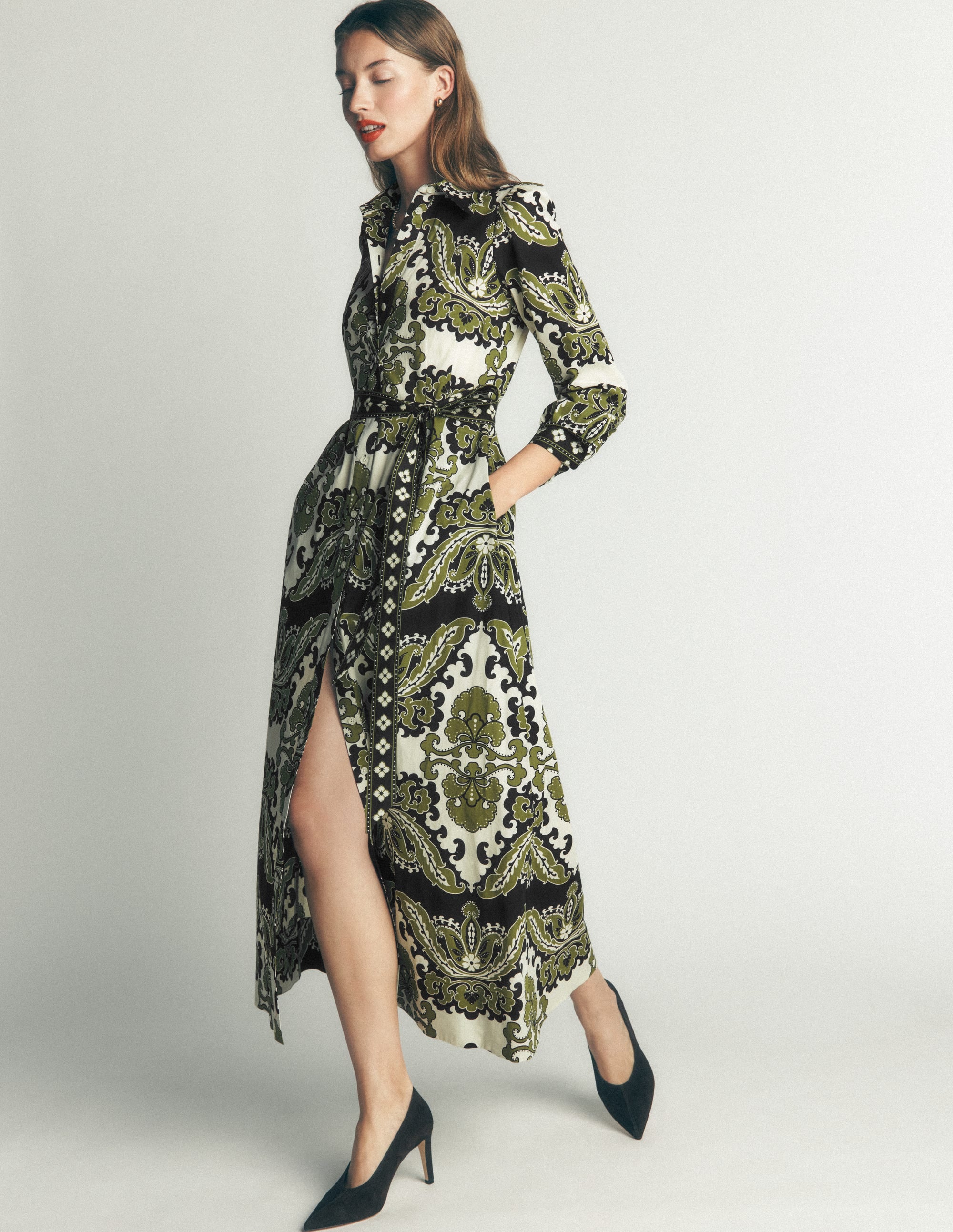 Maeve Midi-Hemdblusenkleid aus Baumwolle-Bunt, Blühende Gardenie - Image 4