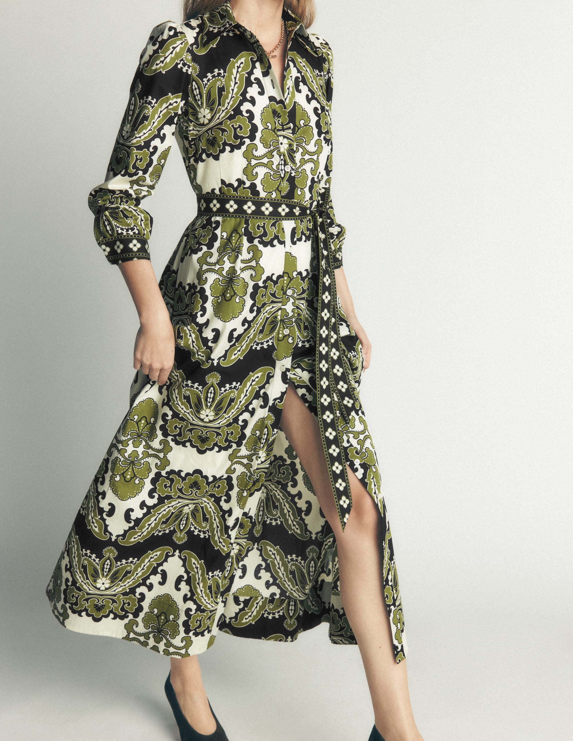 Maeve Midi-Hemdblusenkleid aus Baumwolle-Bunt, Blühende Gardenie - Image 5