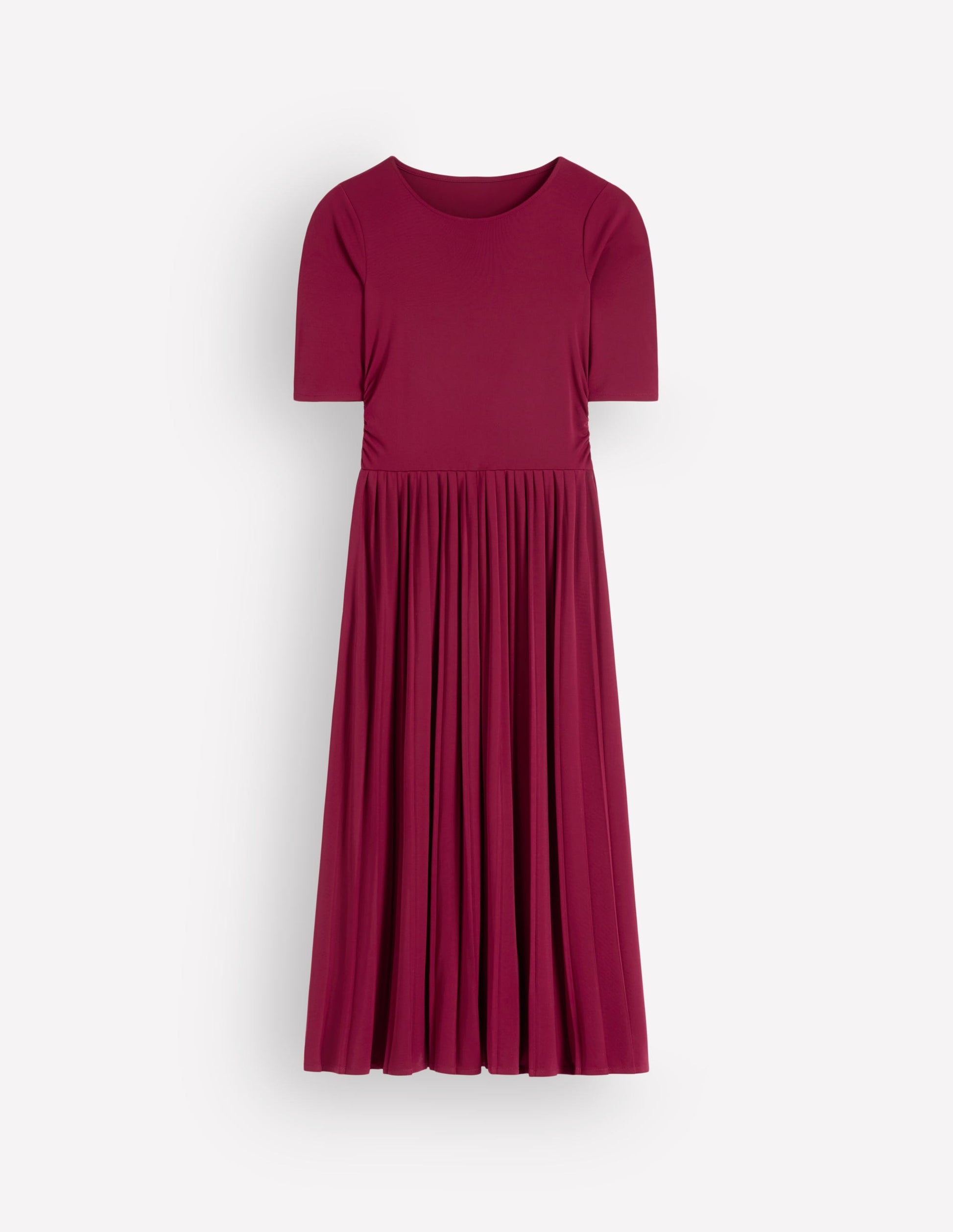 Plissiertes Jersey-Midikleid-Rote Beete-6