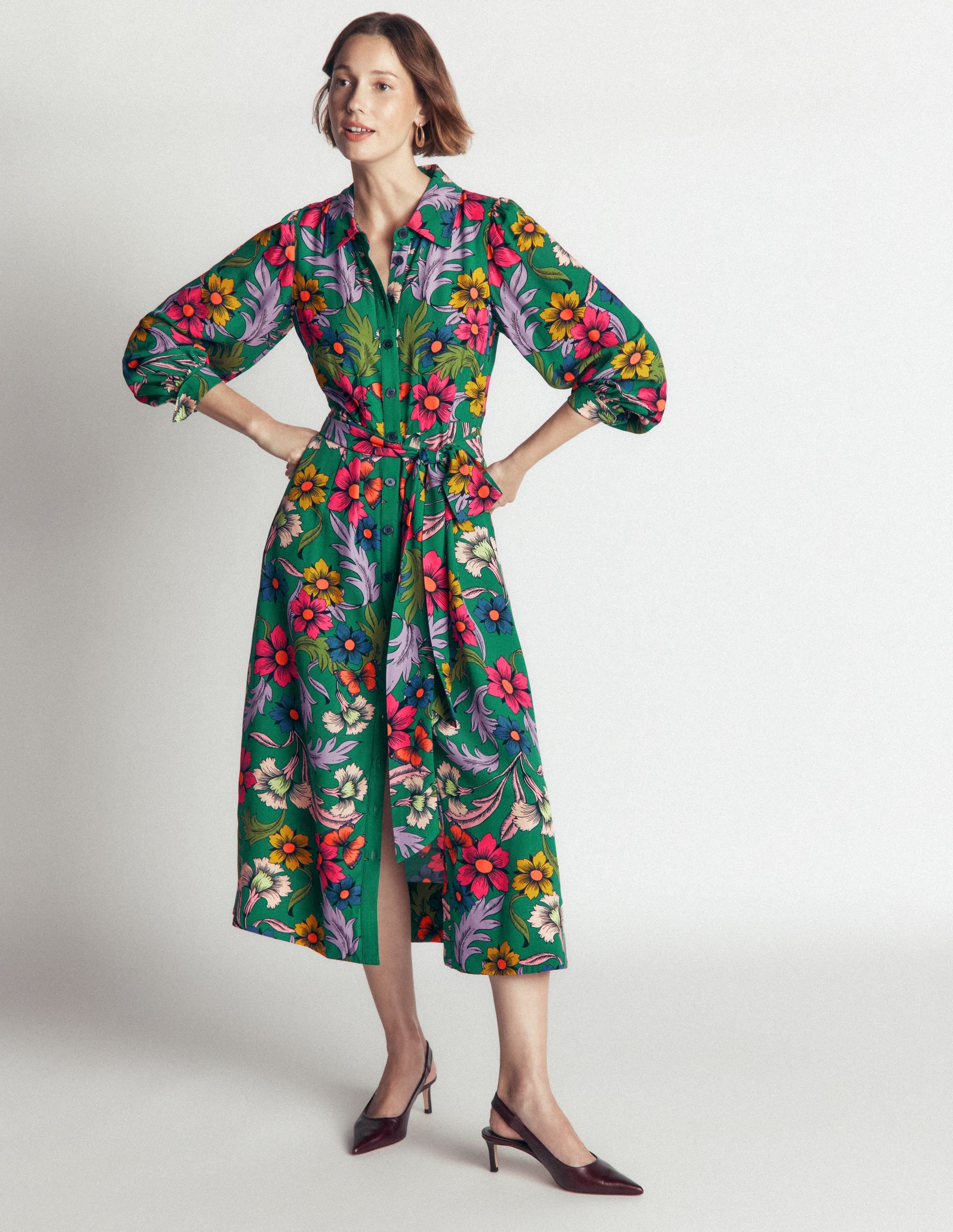 Maeve Hemdblusenkleid für besondere Anlässe-Schmucksteingrün, Schmetterlingsstrauß - Image 7