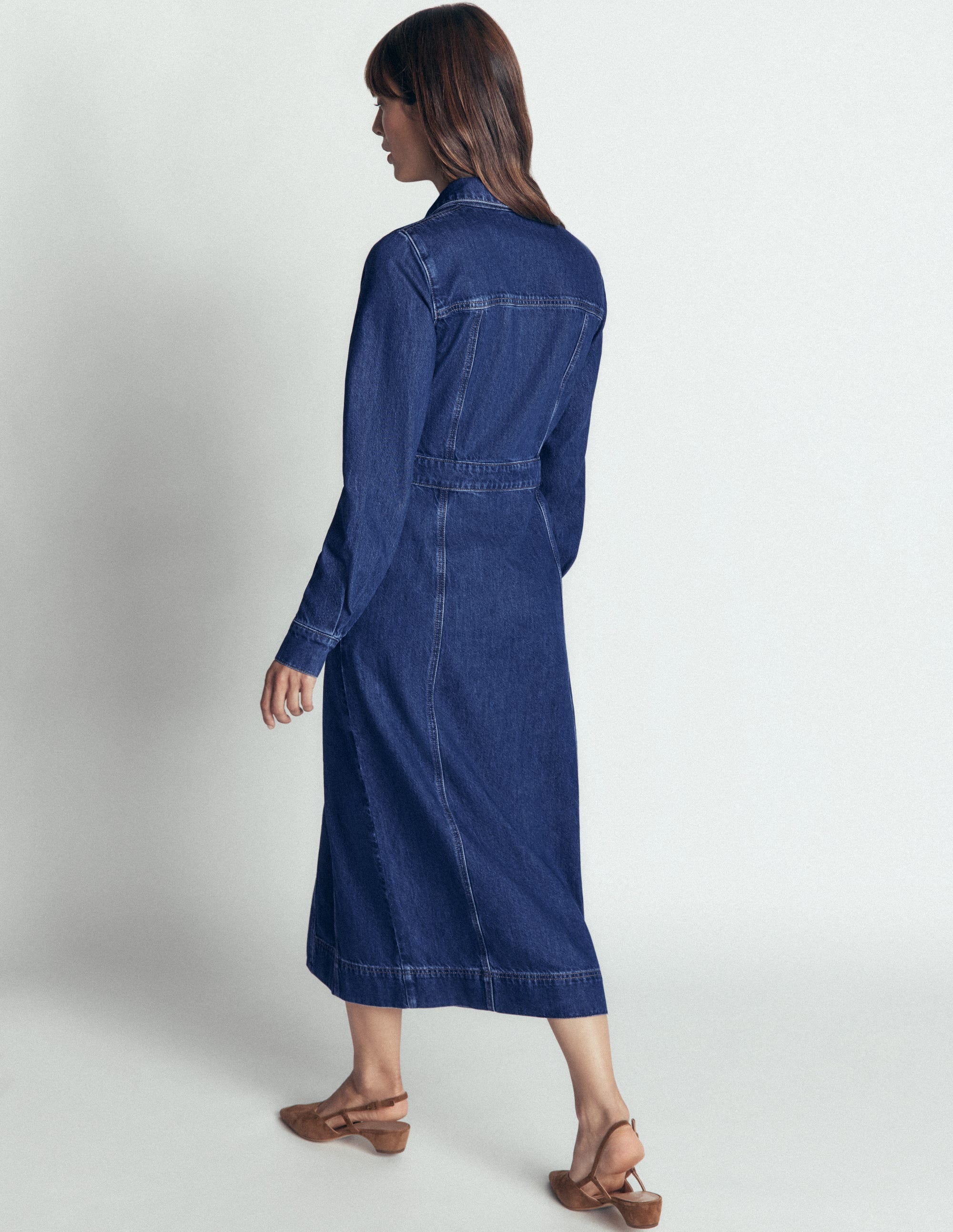 Fleur Jeans-Midikleid-Mittlere Mischung Denim - Image 4