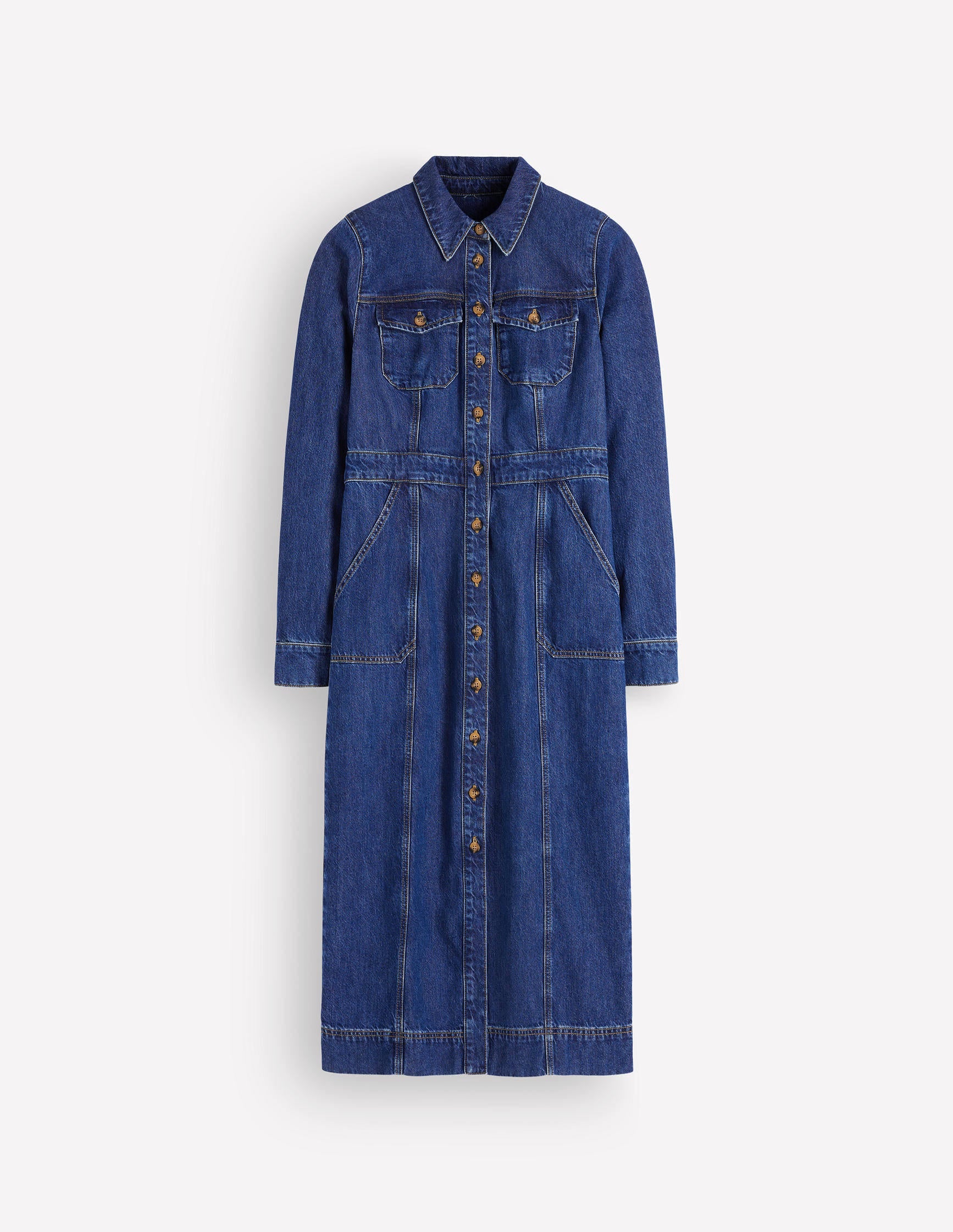 Fleur Jeans-Midikleid-Mittlere Mischung Denim - Image 6