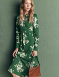 Hope Jerseykleid mit Reißverschlussdetail-Jägergrün, Einzelne Blumensträuße