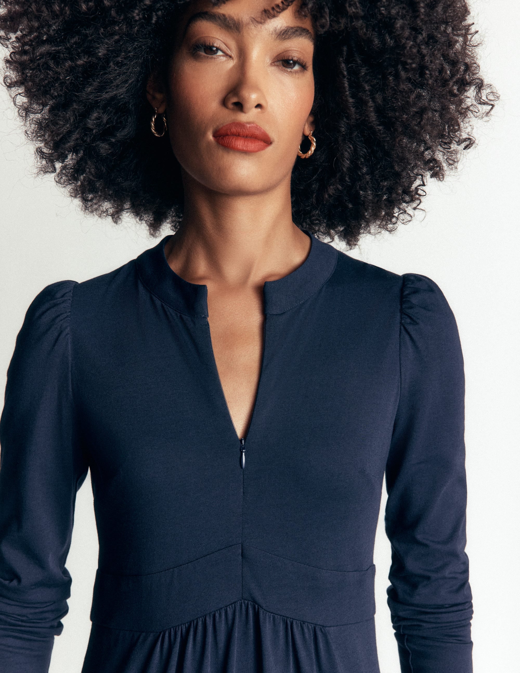 Robe Hope en jersey à détails zippés-Bleu marine - Image 2