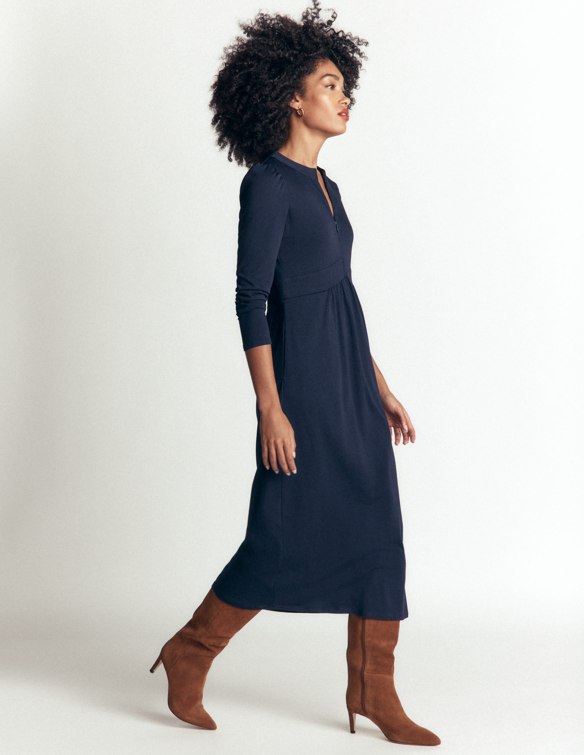 Robe Hope en jersey à détails zippés-Bleu marine - Image 4