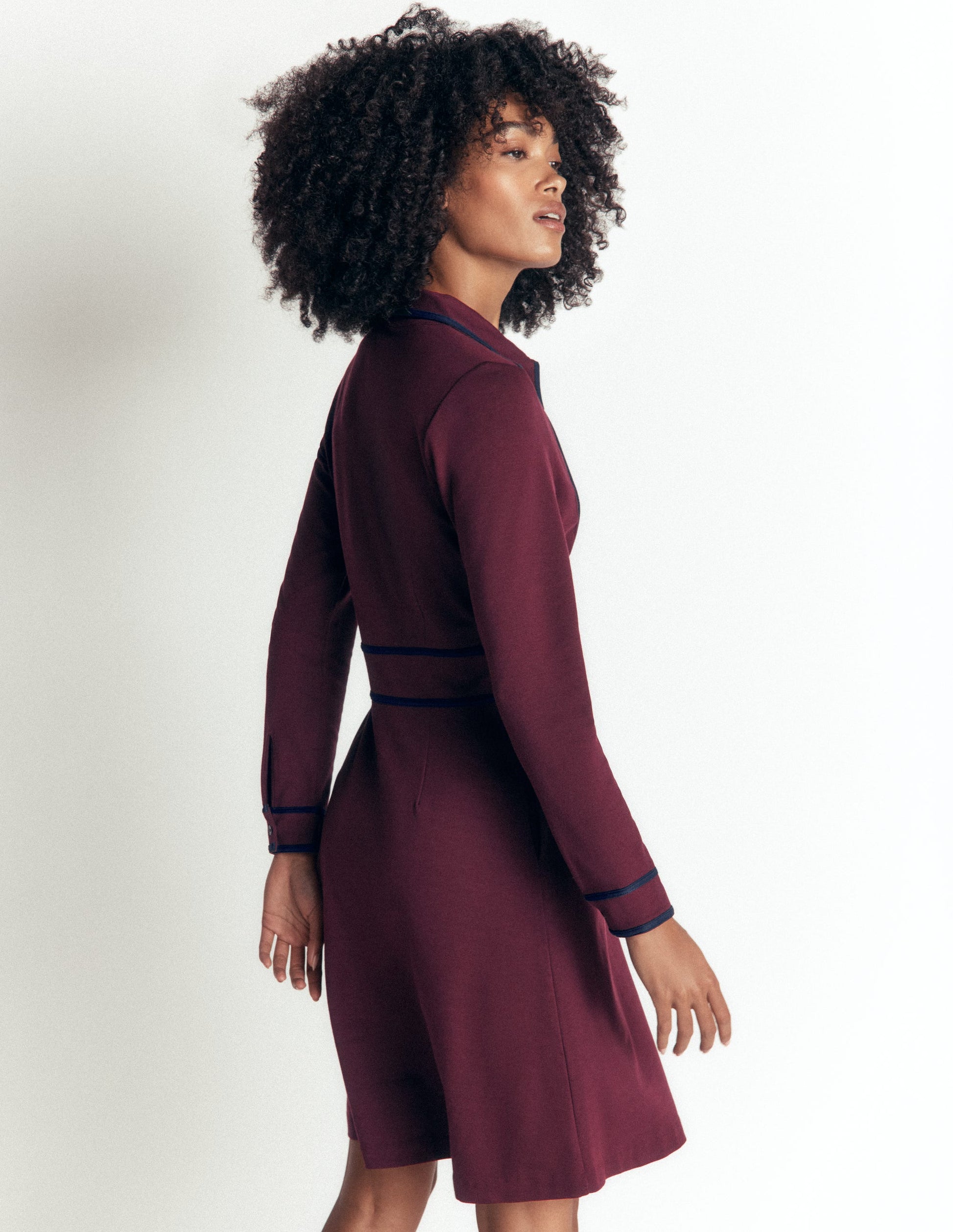 Ula Kurzes Ponte-Kleid-Dunkle Kirsche, Marineblau-2