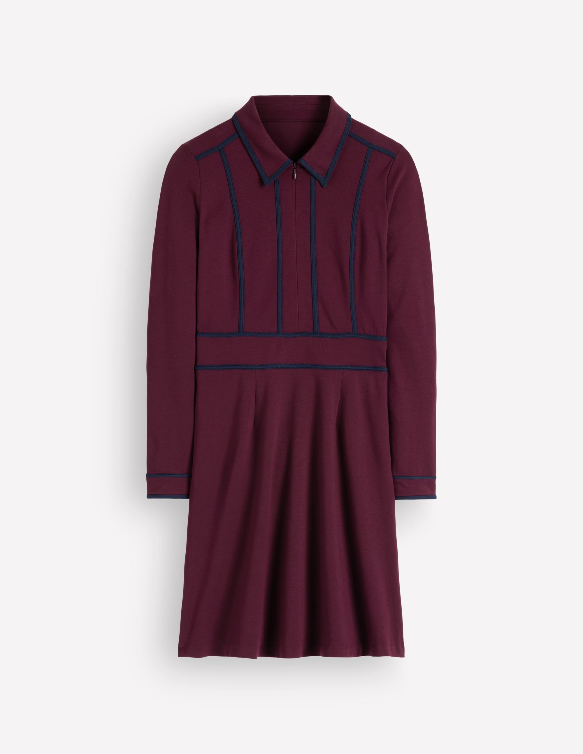 Ula Kurzes Ponte-Kleid-Dunkle Kirsche, Marineblau - Image 5