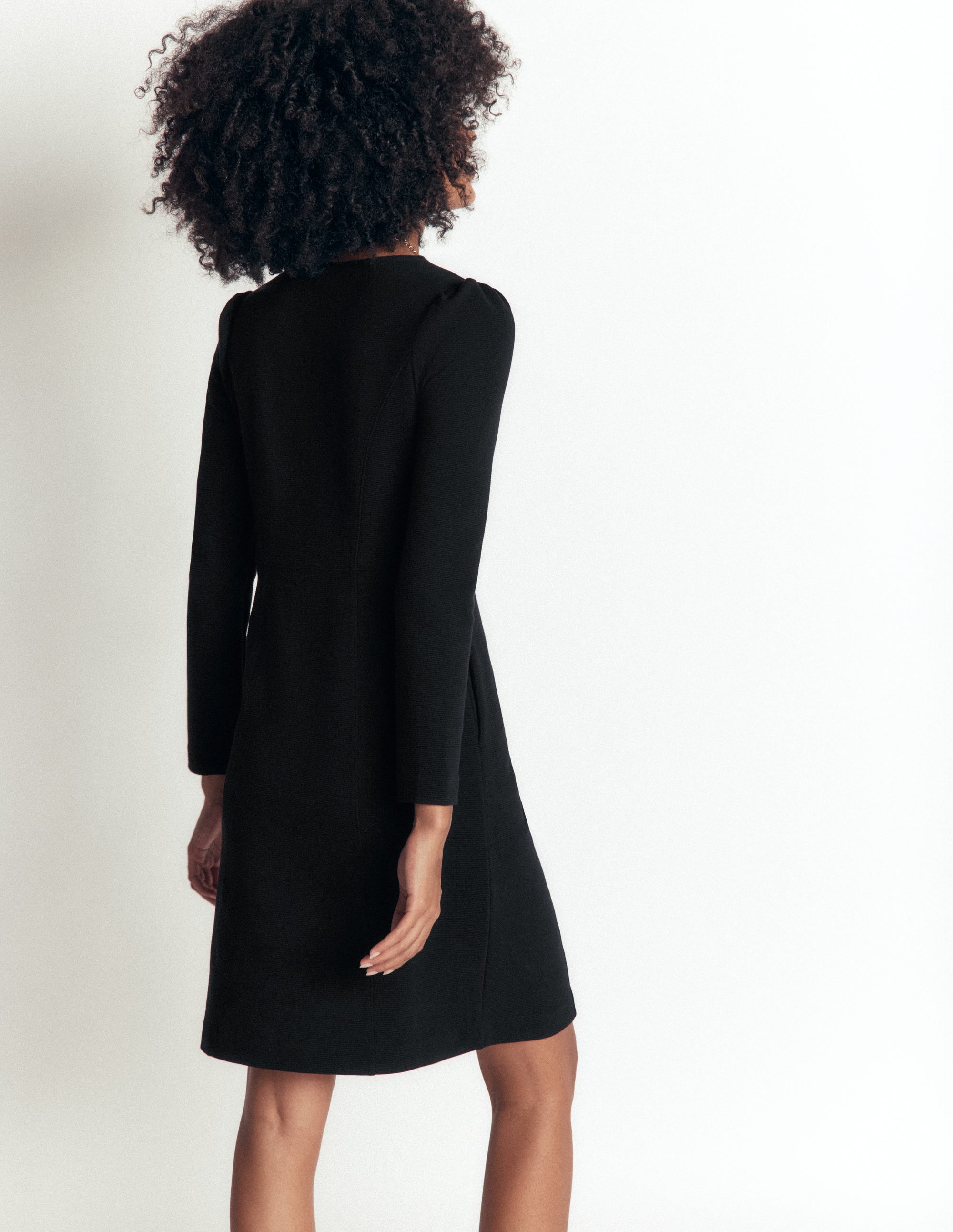 Marla Ottoman-Kleid mit Ziernähten-Schwarz - Image 3