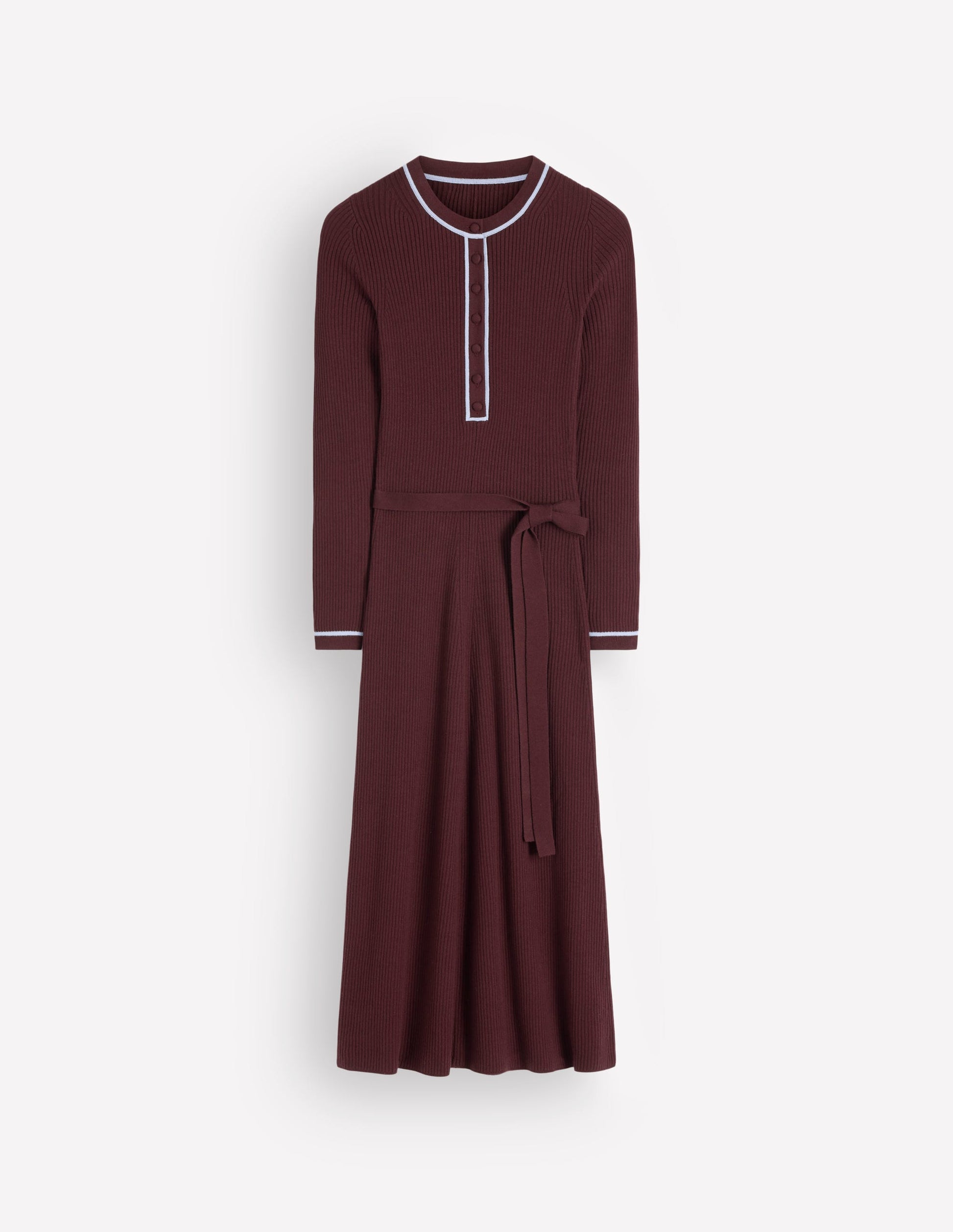 Paula Geripptes Kleid mit Rundhalsausschnitt-Umbra, Verwaschener Denim-7