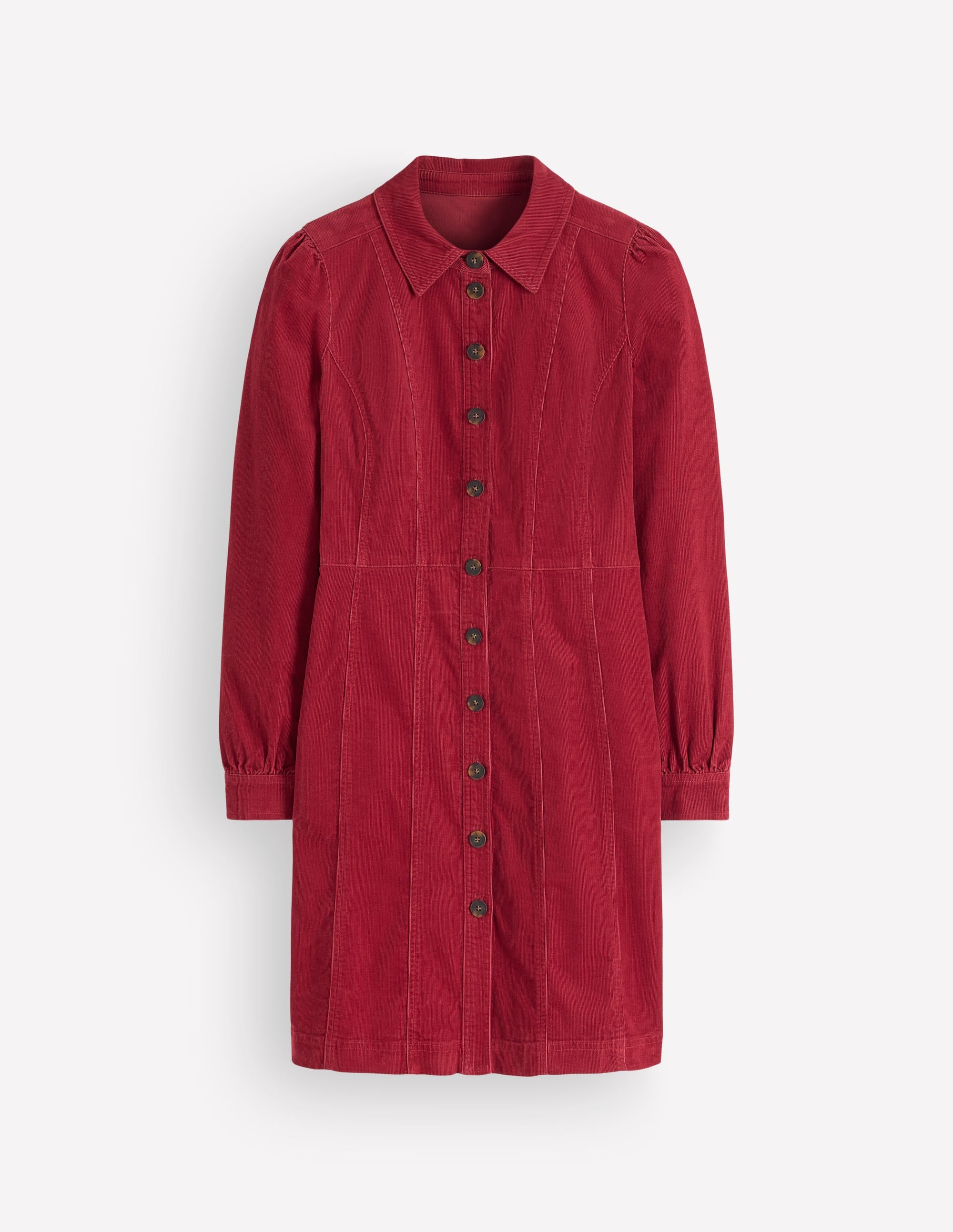Robe courte Rhoda en velours côtelé-Terre rouge - Image 4
