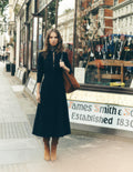 Una Cord-Midikleid-Marineblau