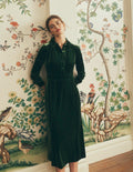 Etta Paspeliertes Samtkleid-Douglasie