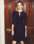 Honor Kurzes Samtkleid-Nachtschatten