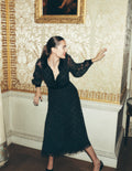 Robe en tulle à détails contrastants-Noir