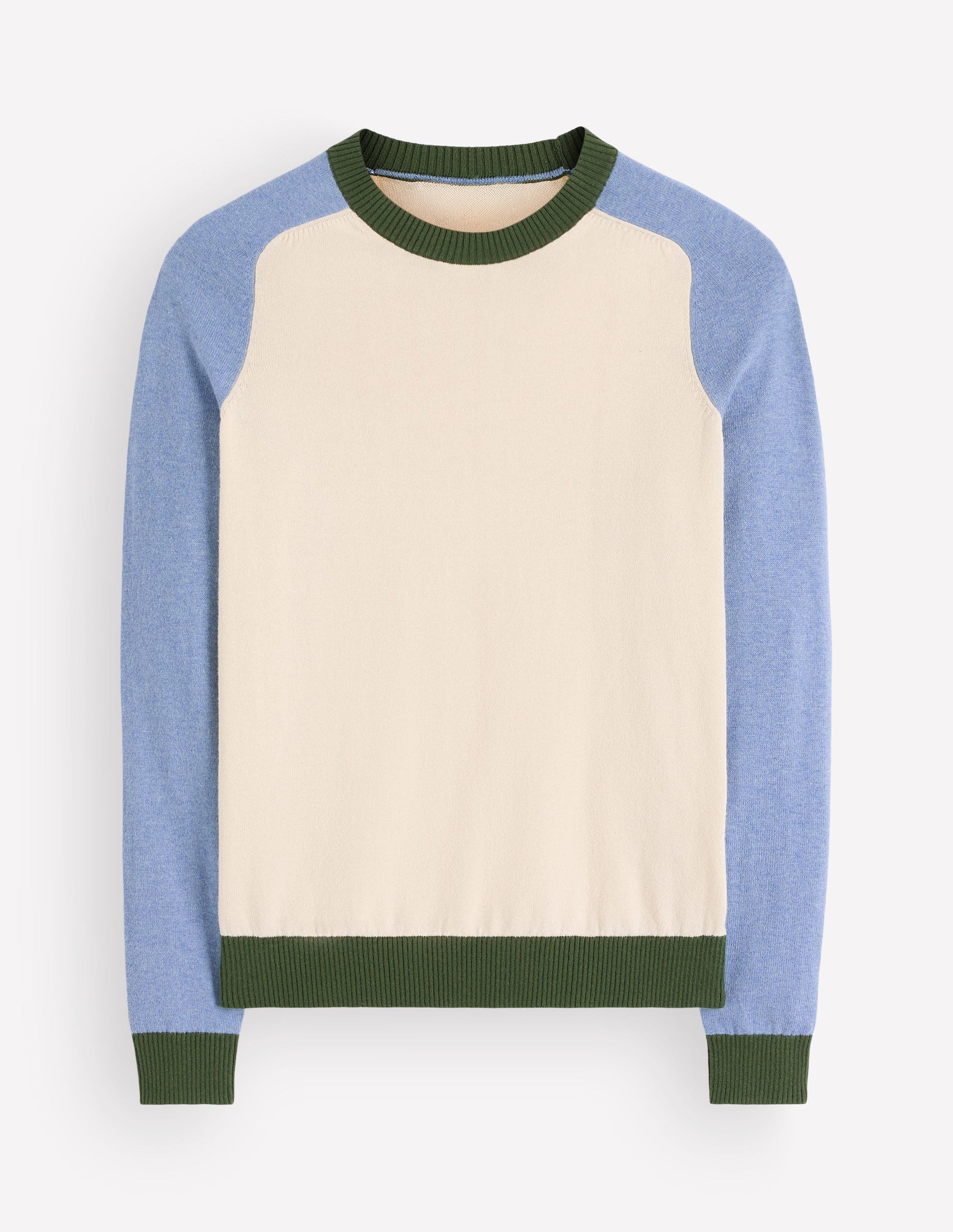 Meg Pullover mit Raglanärmeln-Naturweiß, Blau und Grün-5
