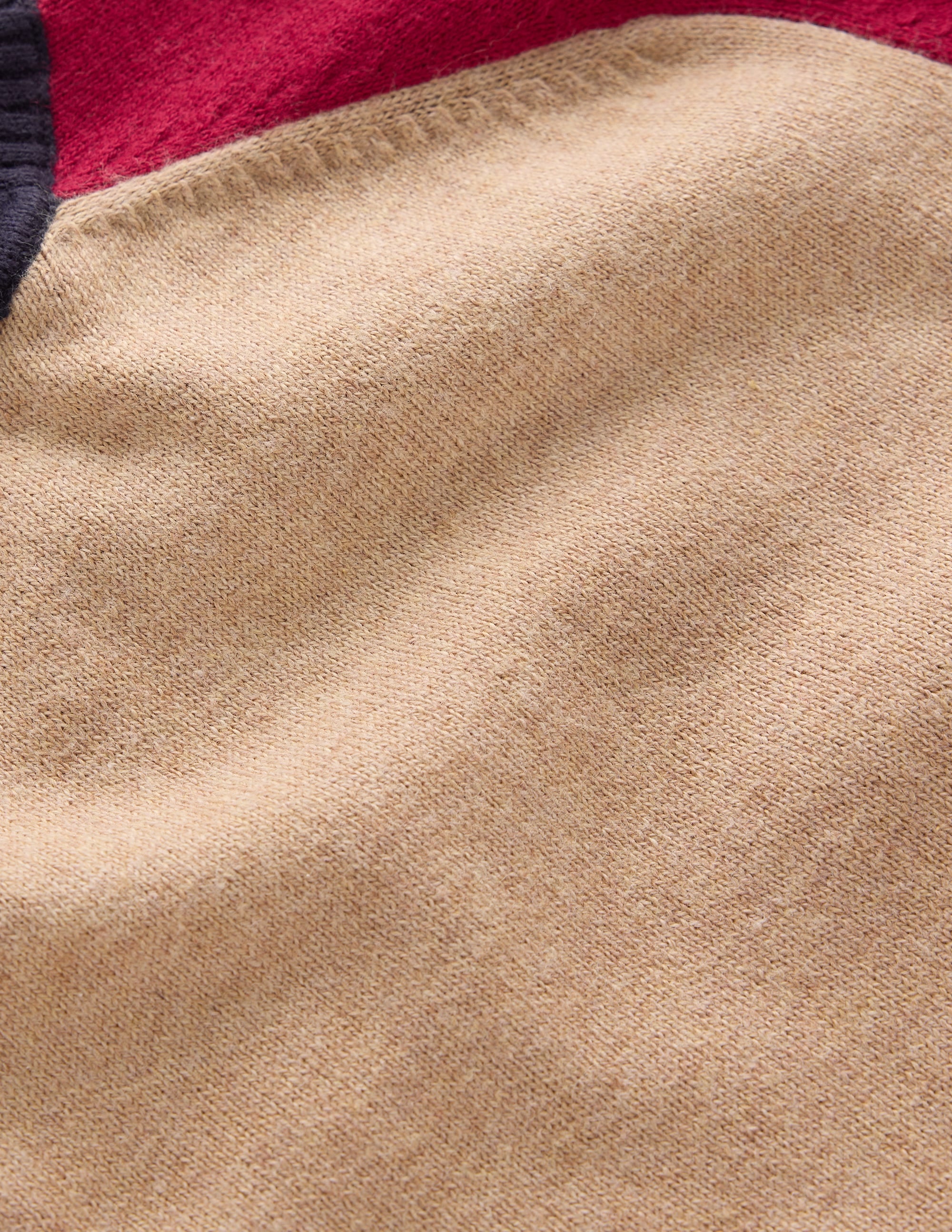 Meg Pullover mit Raglanärmeln-Camel Meliert, Rot - Image 5