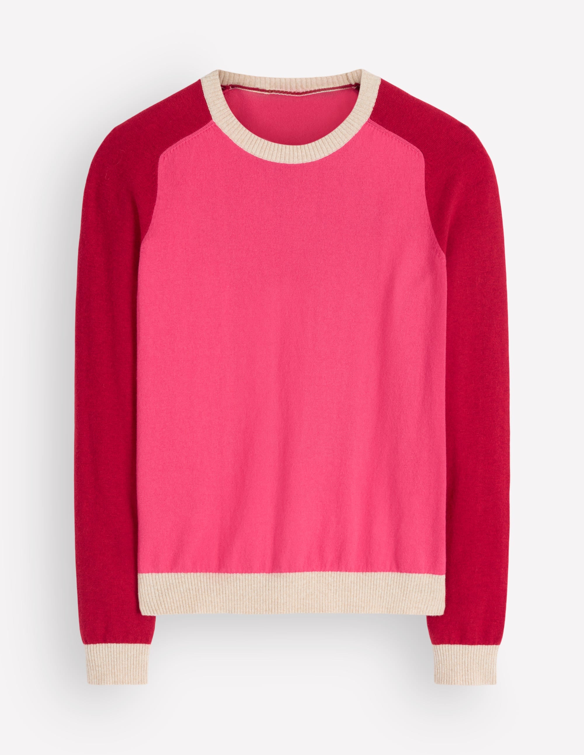 Meg Pullover mit Raglanärmeln-Rosa Blockfarben - Image 4