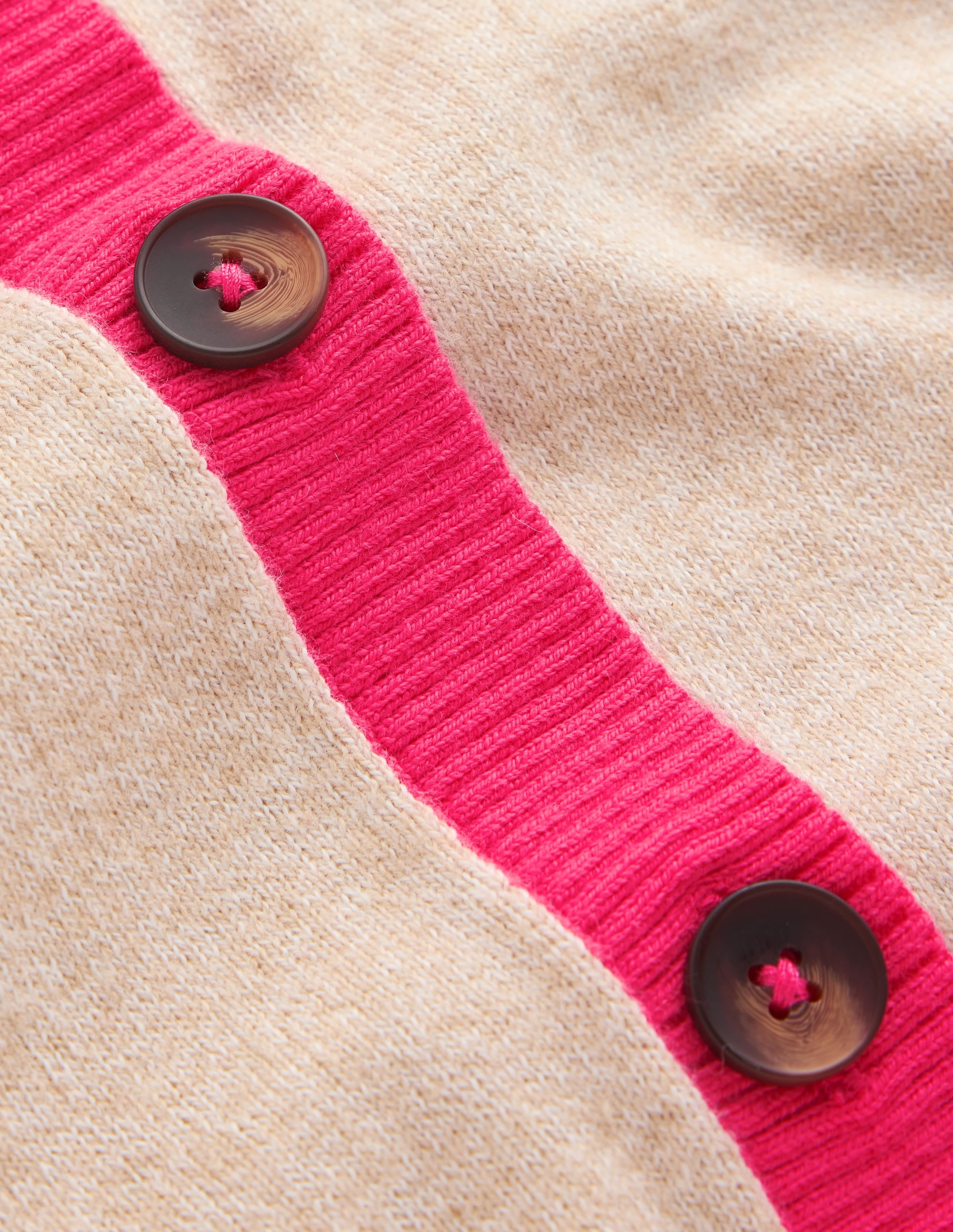 Meg Strickjacke mit Raglanärmeln-Rosa, Naturweiß Color Blocking - Image 6